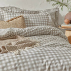 Set Copripiumino matrimoniale VICHY BEIGE double face