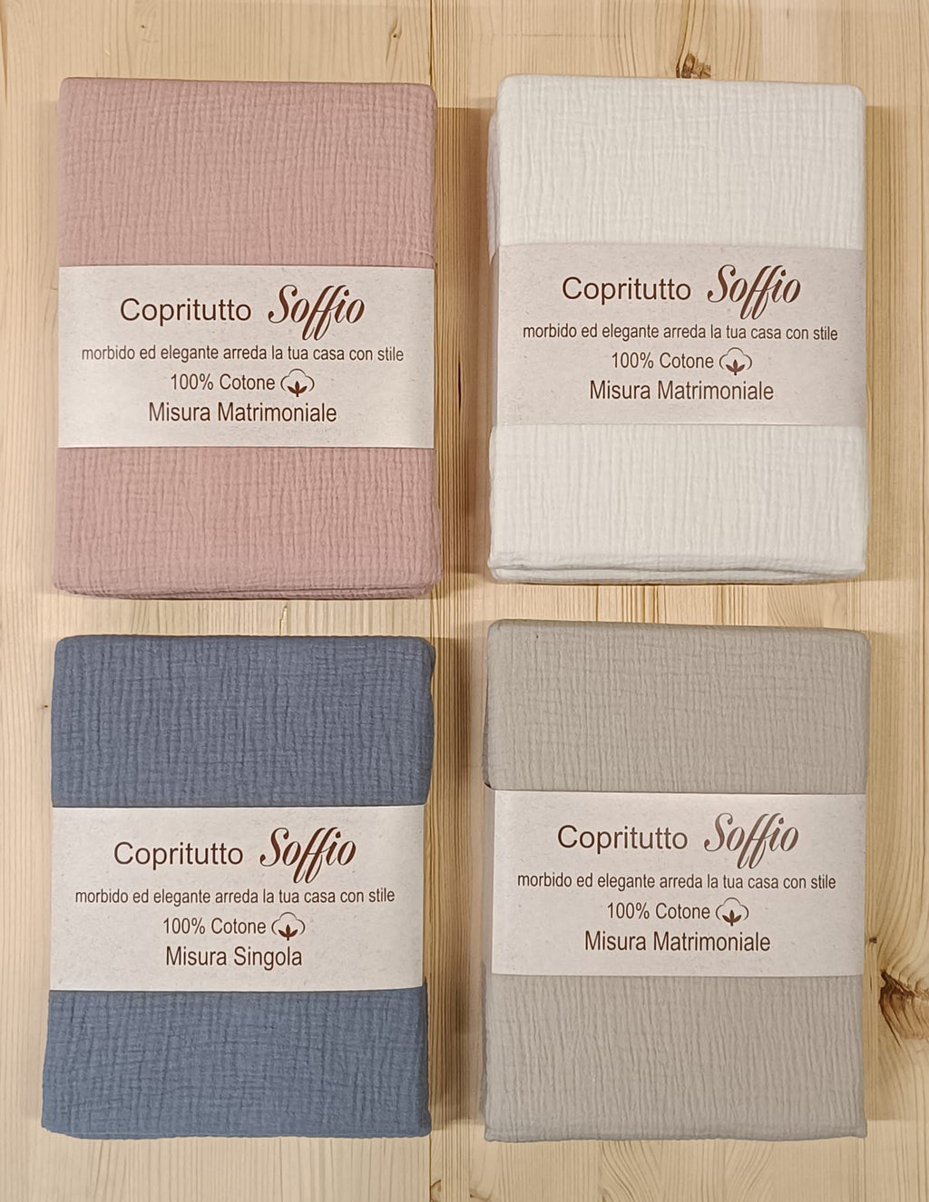 Telo arredo / Copriletto SOFFIO - singolo e/o matrimoniale in 2 colori