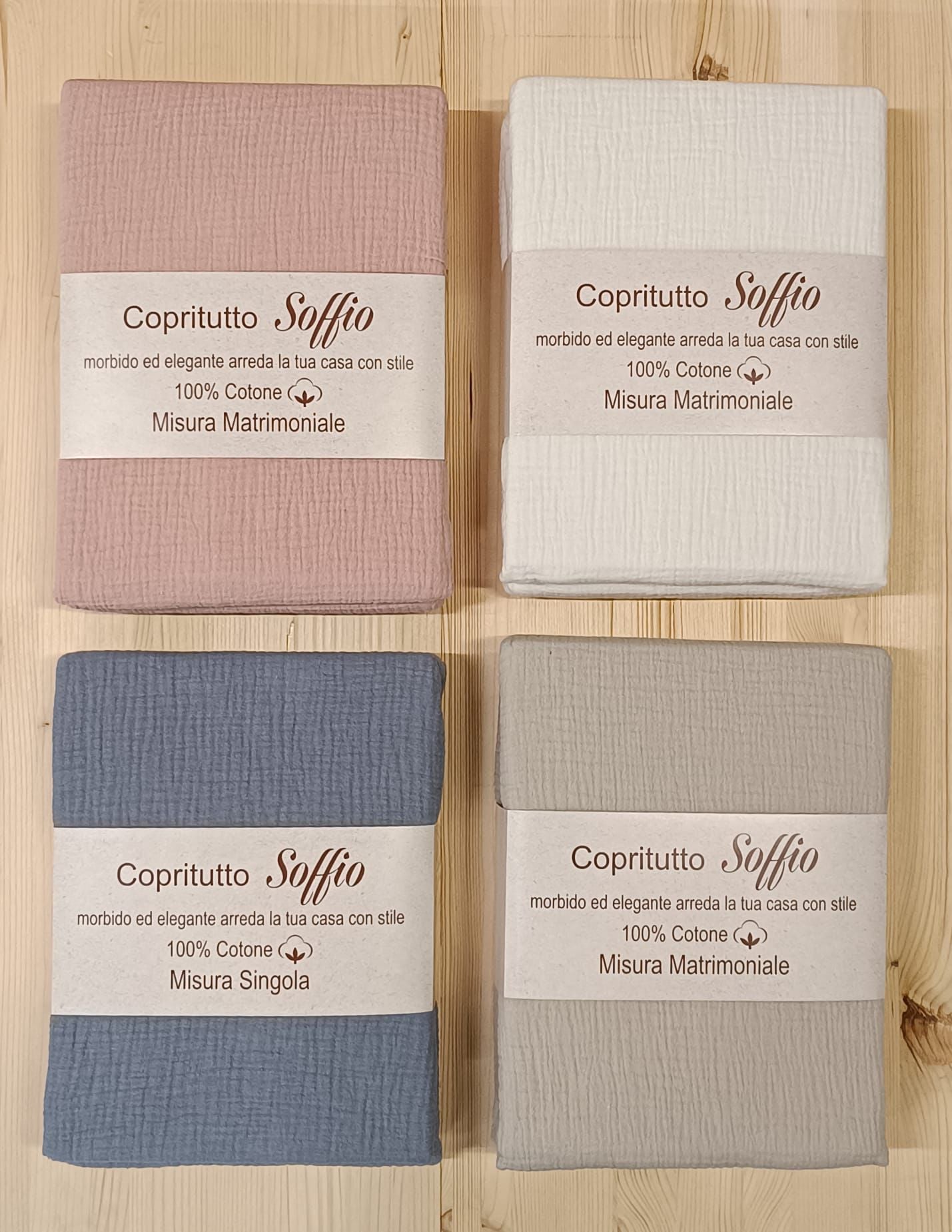 Telo arredo / Copriletto SOFFIO - singolo e/o matrimoniale in 2 colori