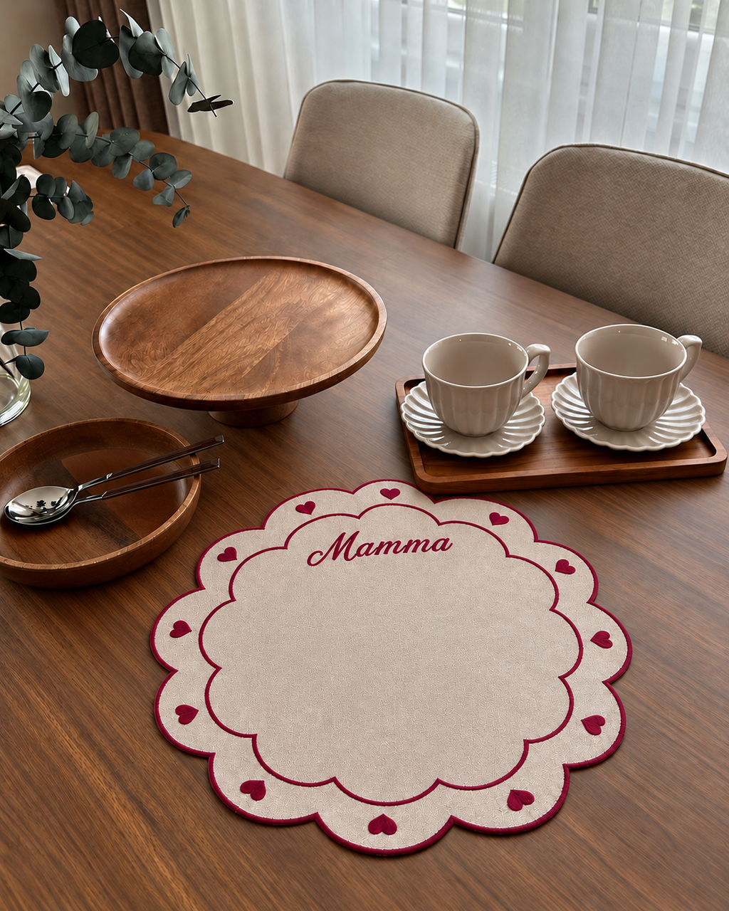 Tovaglietta americana CUORICINI - personalizzabile con ricamo