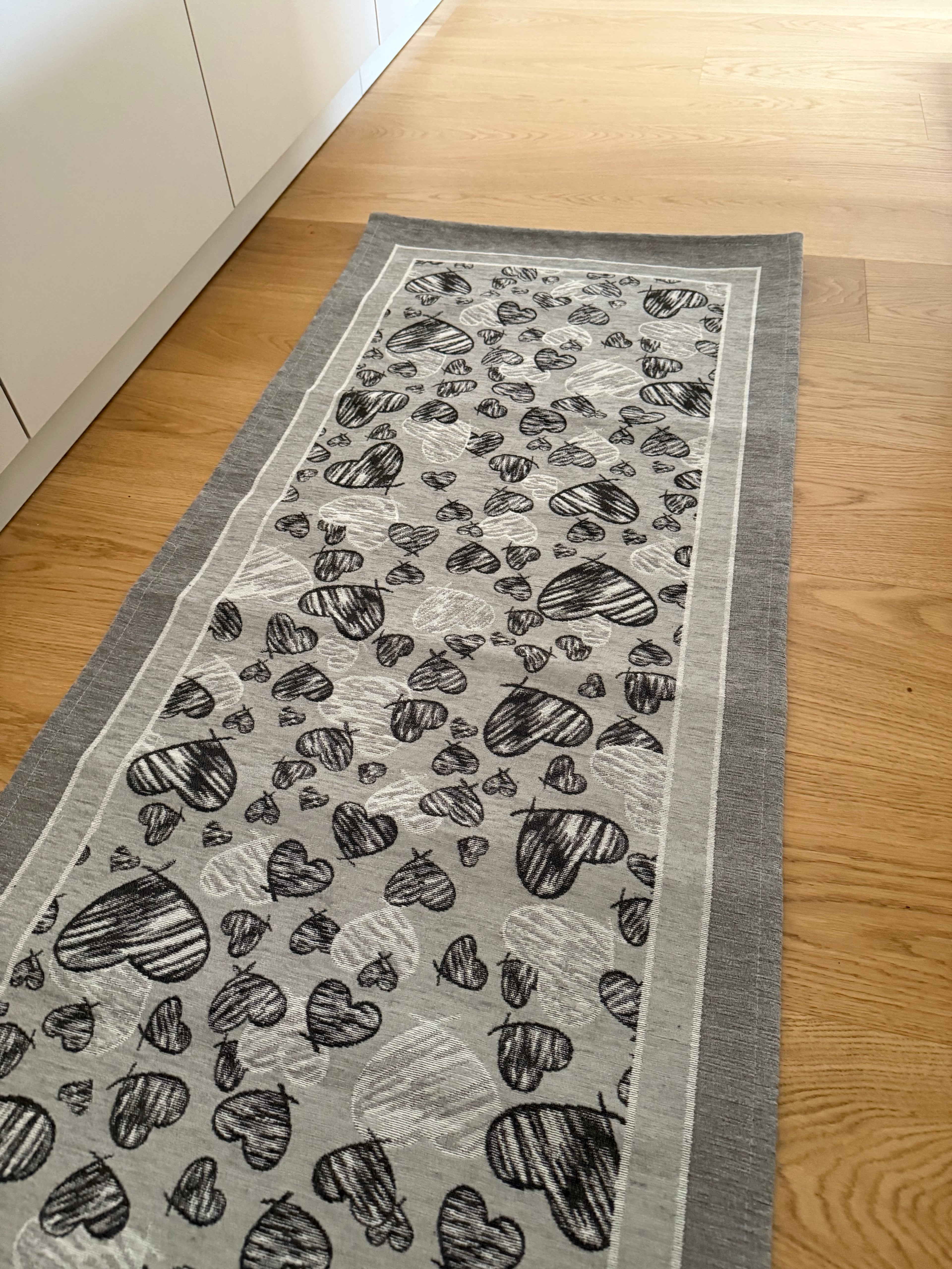 Tappeto passatoia in ciniglia CUORICINI