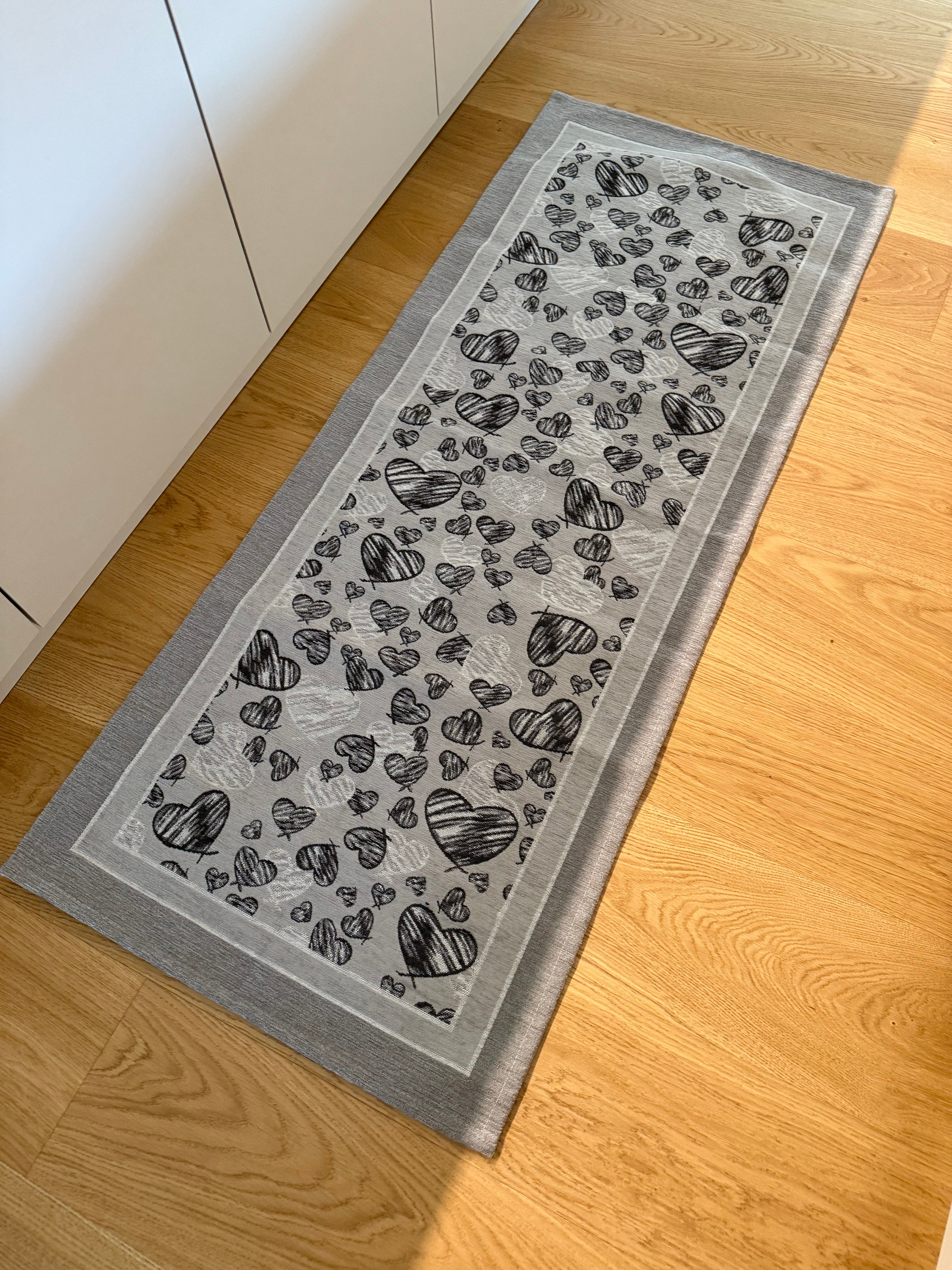 Tappeto passatoia in ciniglia CUORICINI