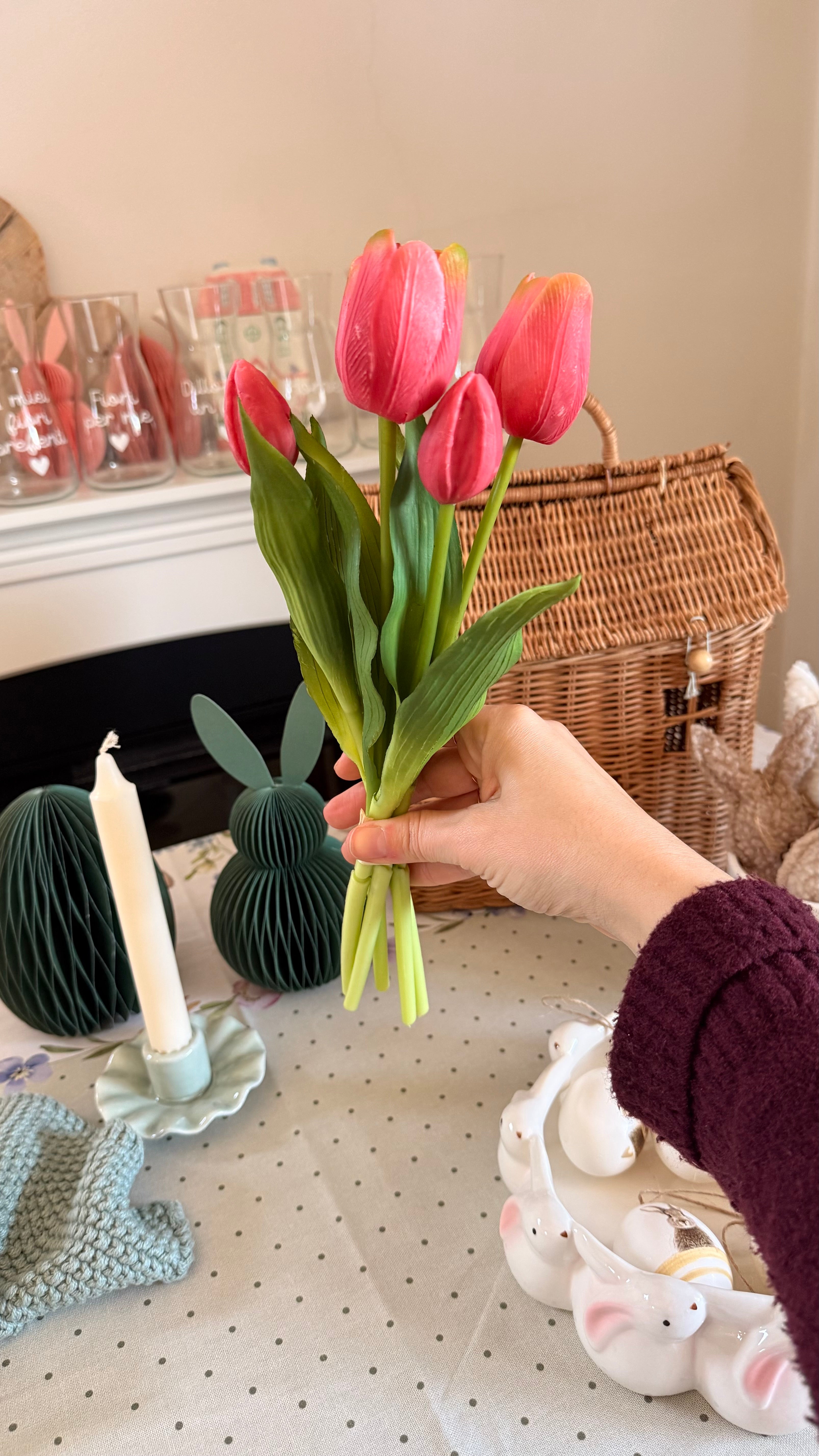 Mazzo di TULIPANI FUCSIA 33cm