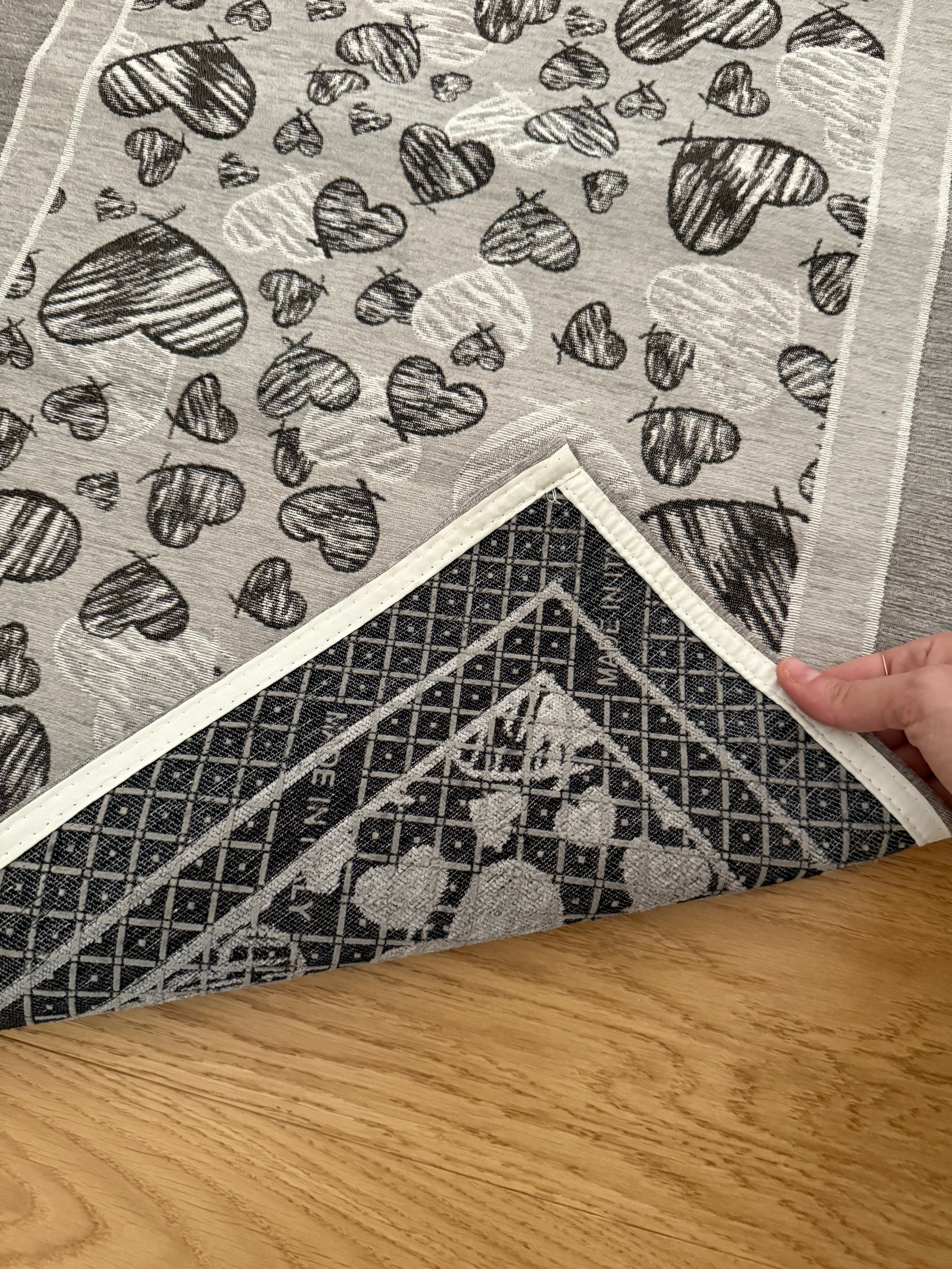 Tappeto passatoia in ciniglia CUORICINI