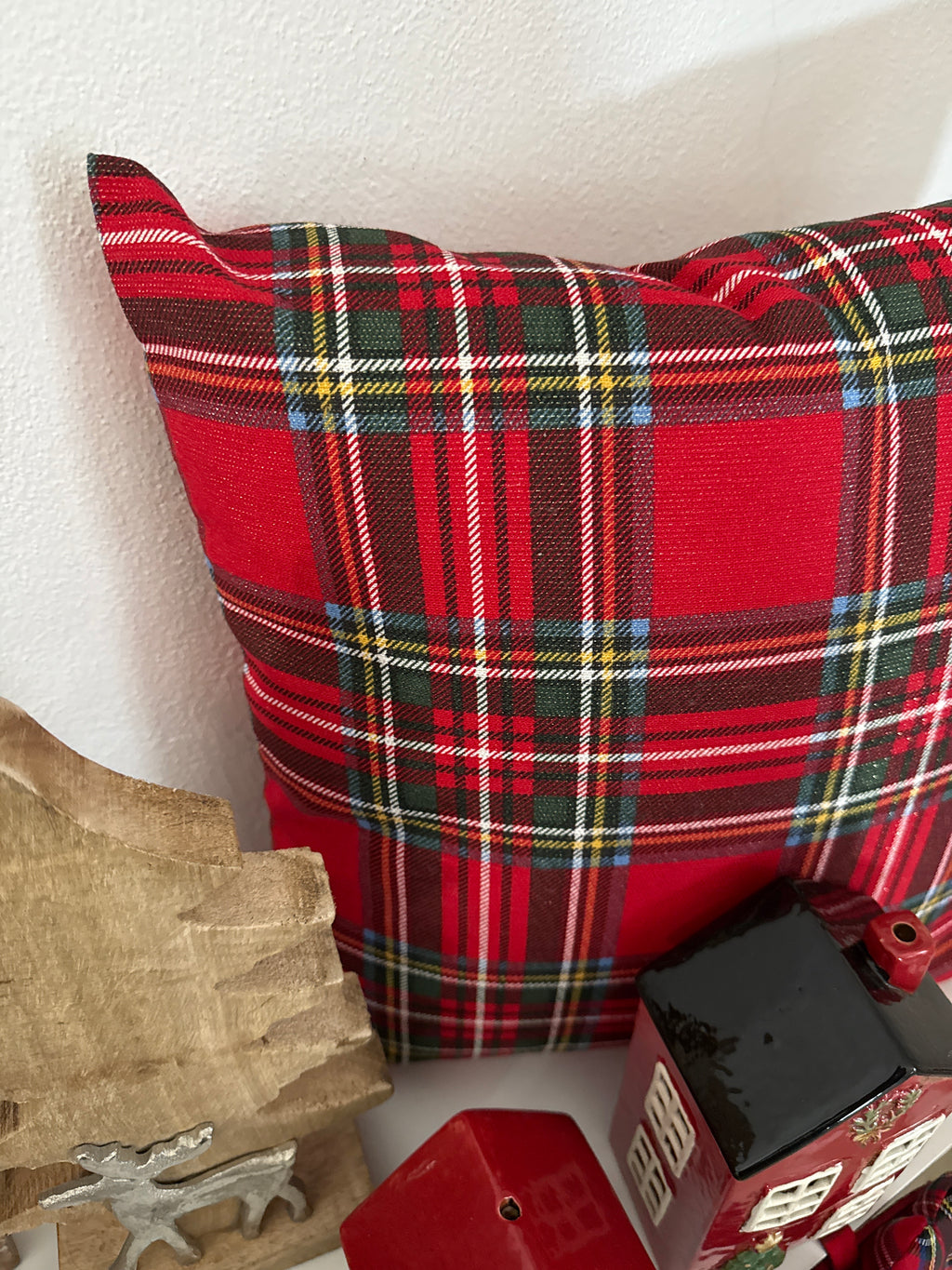 Cuscino TARTAN con brillantini lurex oro ✨