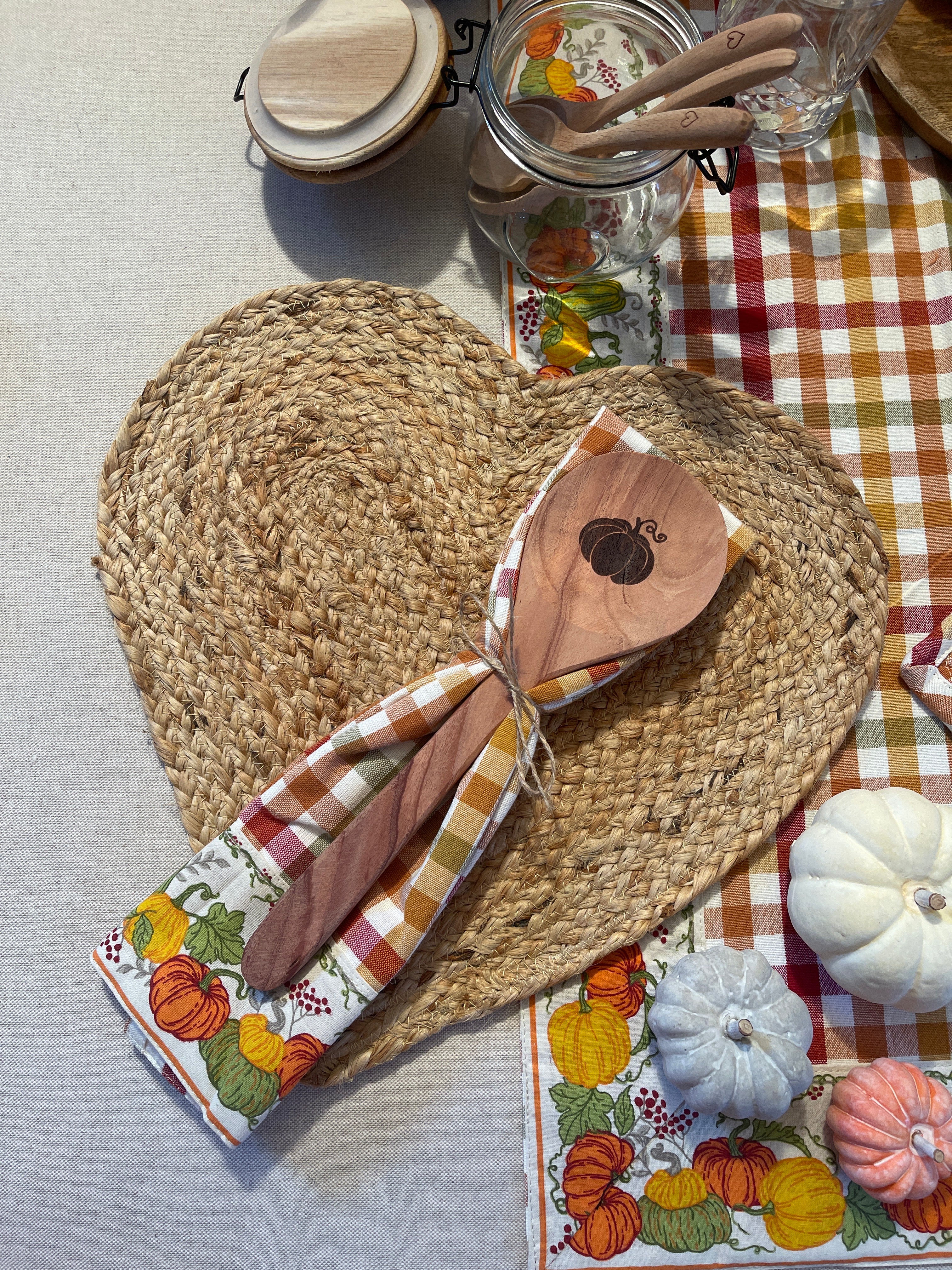 Set ZUCCHE Strofinaccio + Mestolo in legno