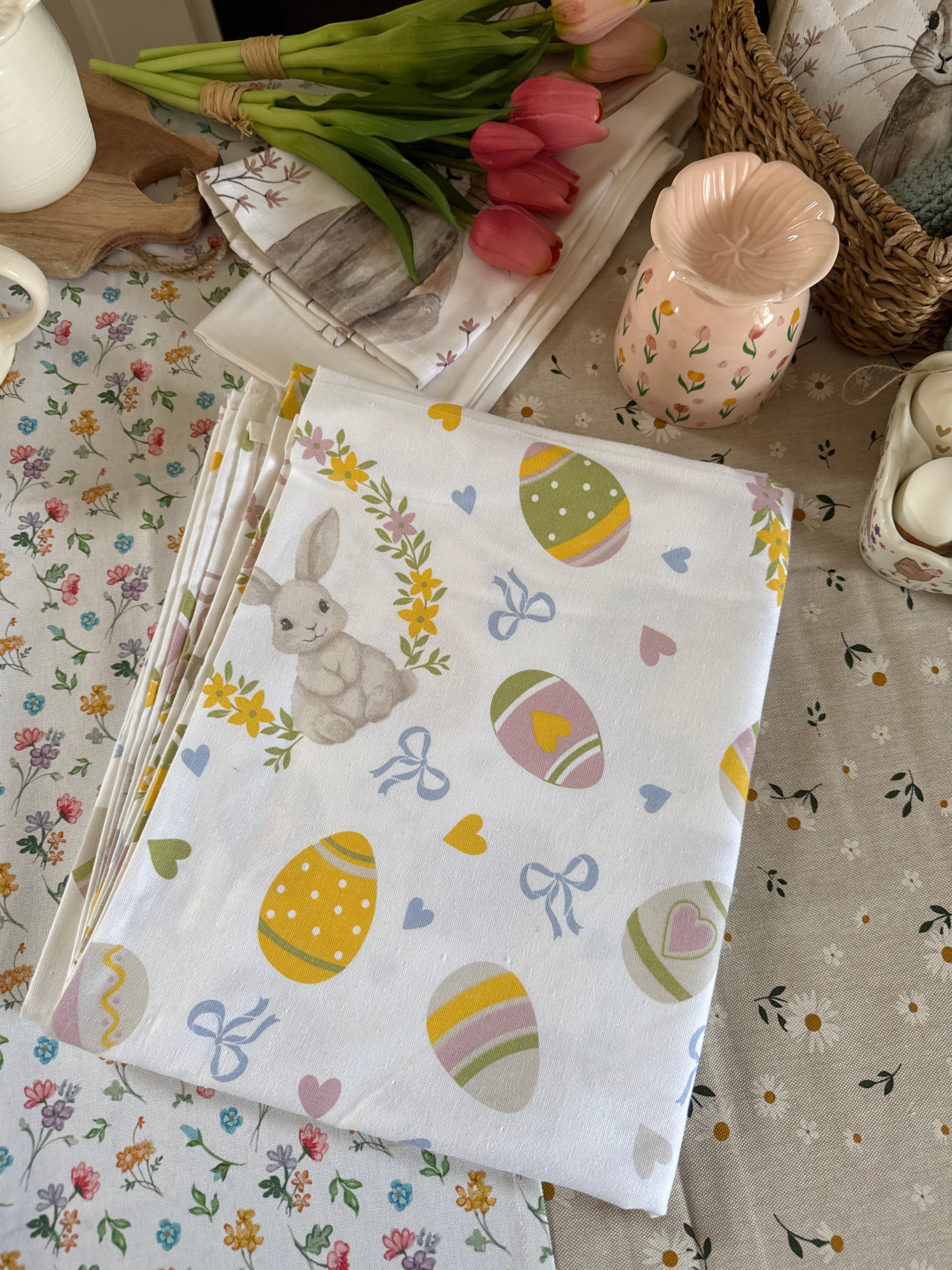 Tovaglia BUNNY con fiocchetti - 100% cotone