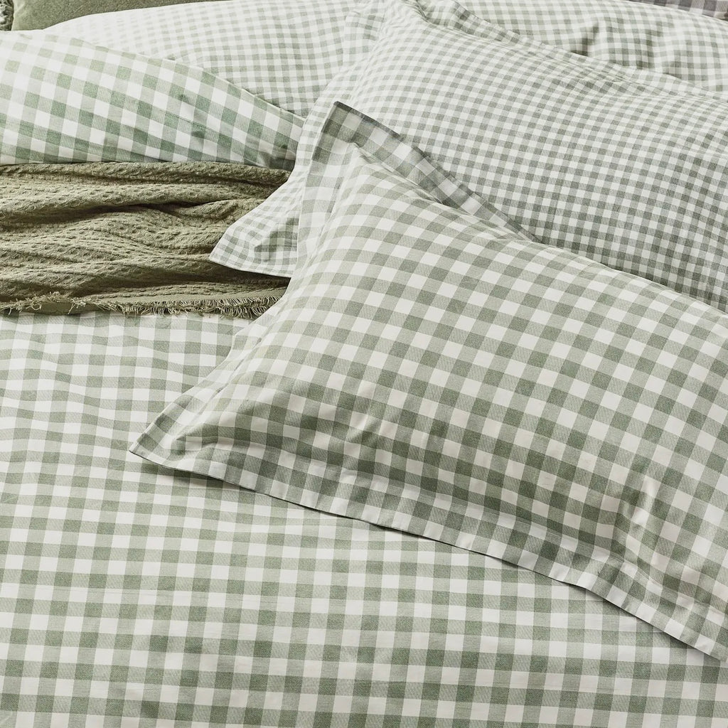 Set Copripiumino matrimoniale VICHY VERDE double face