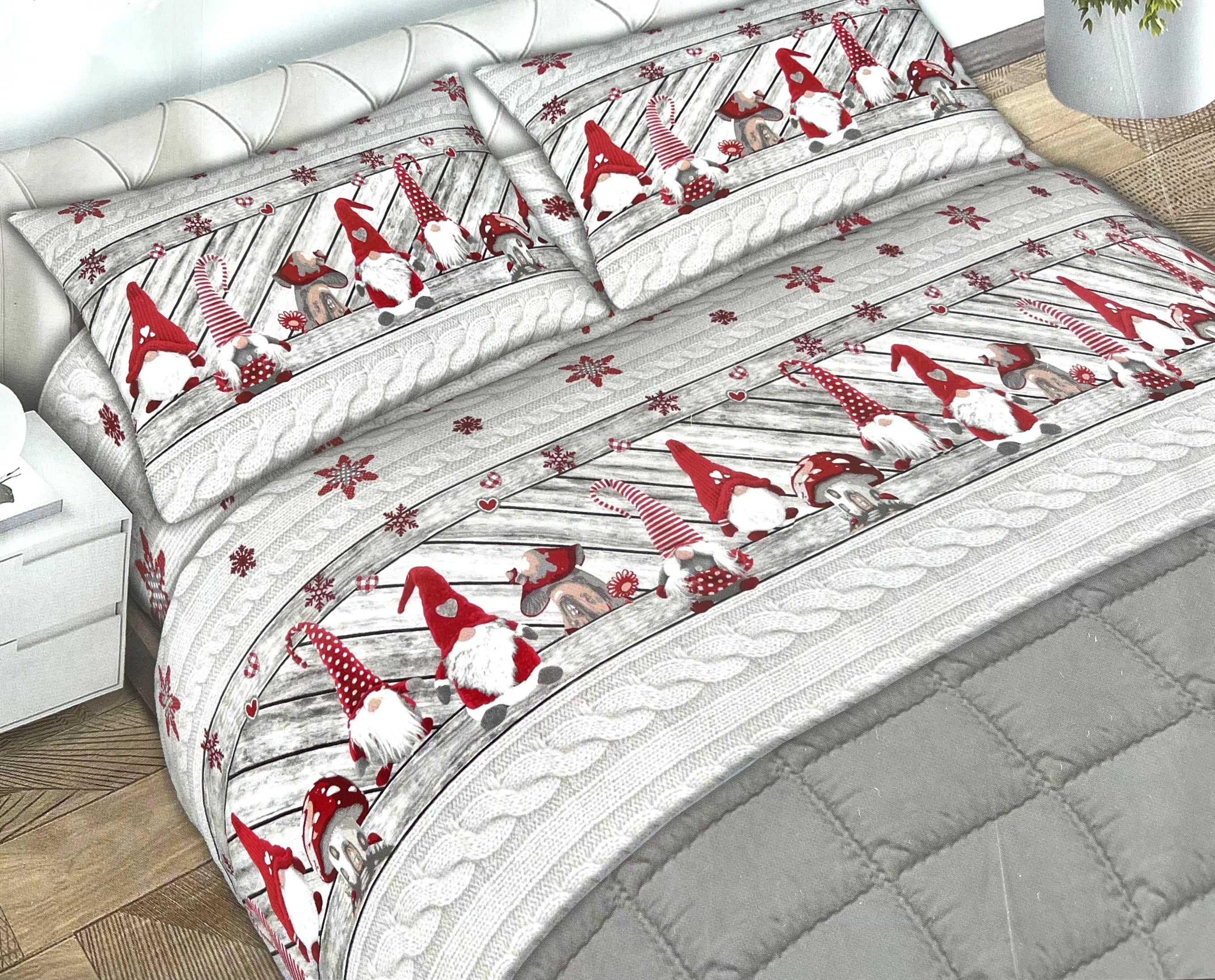 Completo letto in FLANELLA matrimoniale ELFI E FUNGHETTI