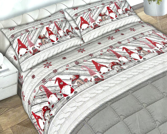 Completo letto in FLANELLA matrimoniale ELFI E FUNGHETTI