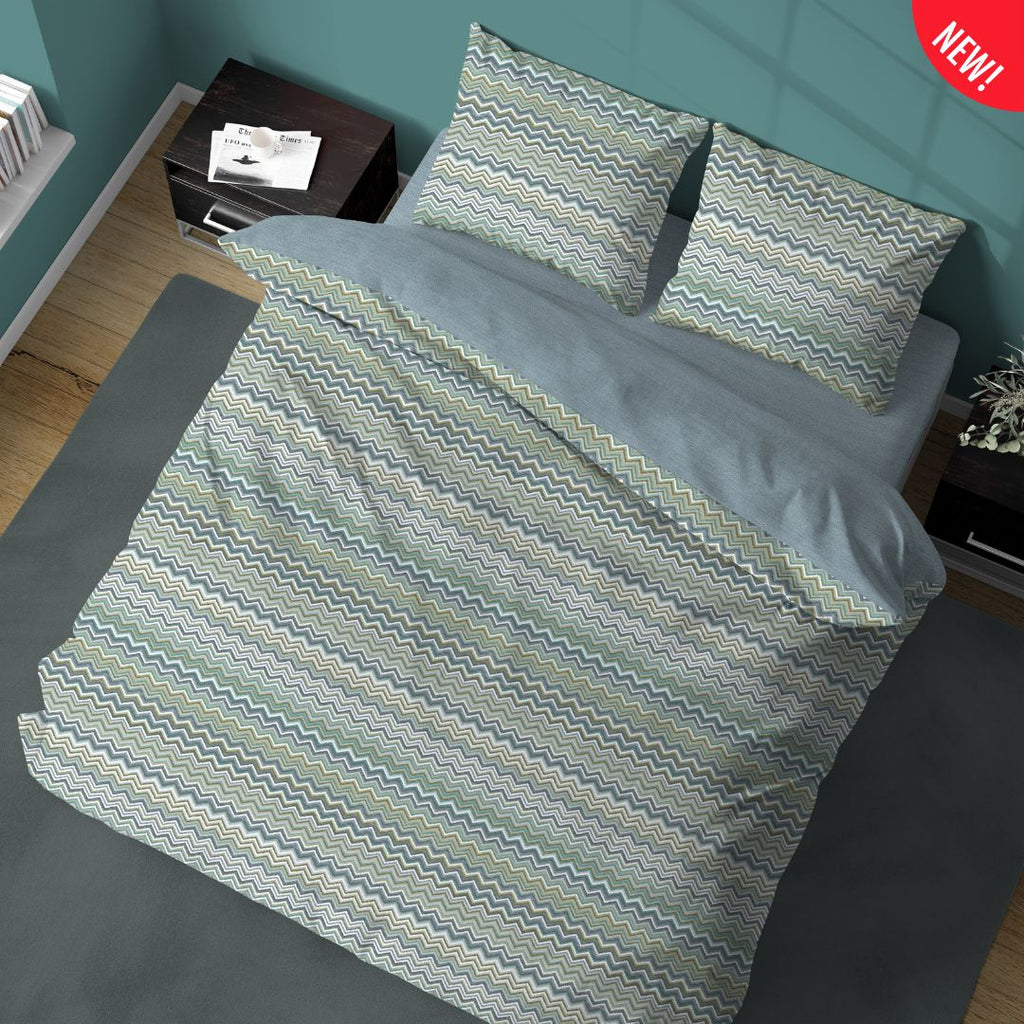 Parure Copripiumino ZIG ZAG simil Missoni - 2 varianti colore