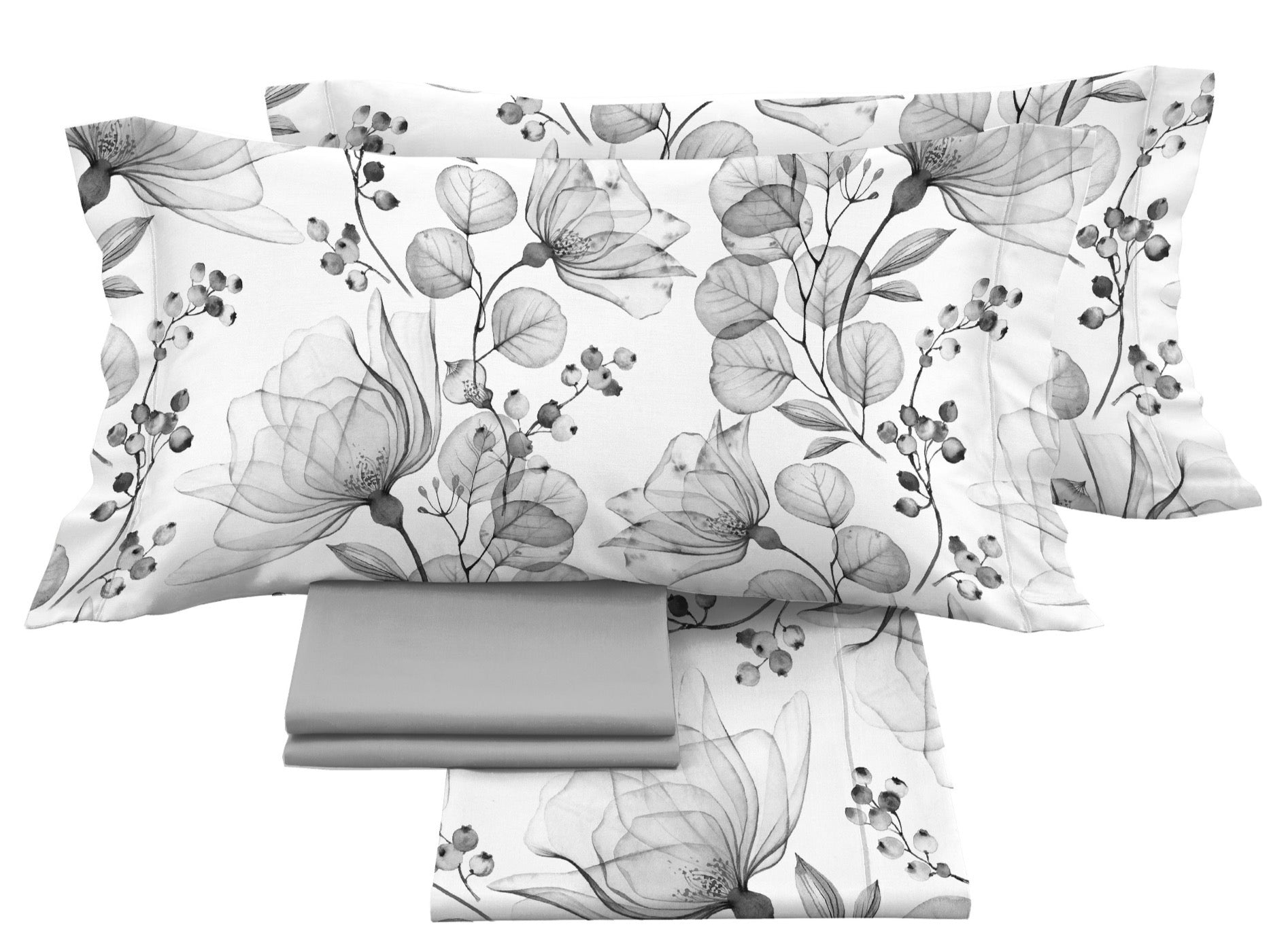 Completo letto matrimoniale in RASO di cotone - ANGELICA