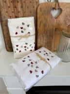 Coppia spugne viso + ospite CUORICINI