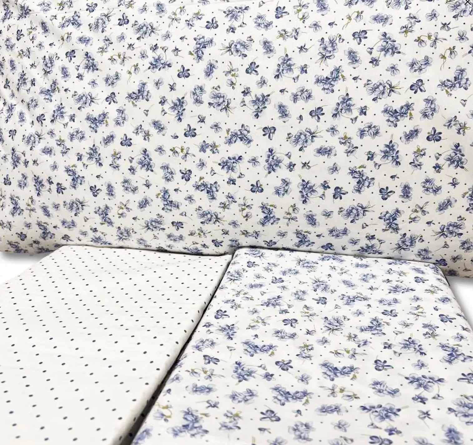 Completo letto VIOLETTE - 2 colori rosa/azzurro