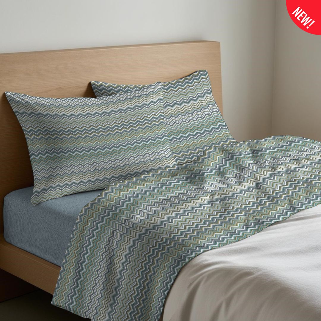 Completo letto ZIG ZAG simil Missoni - 2 varianti colore