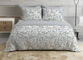 Completo letto GEOMETRIE BLU matrimoniale in percalle di cotone DOUBLE FACE