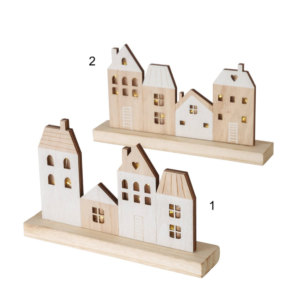 Casette decorative ALDEA in legno con luci a led