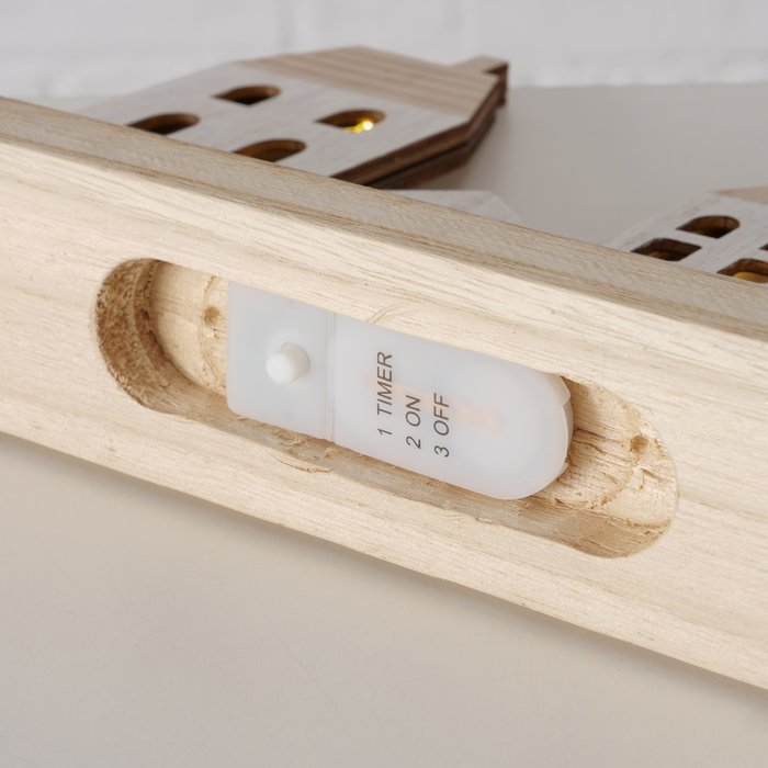 Casette decorative ALDEA in legno con luci a led