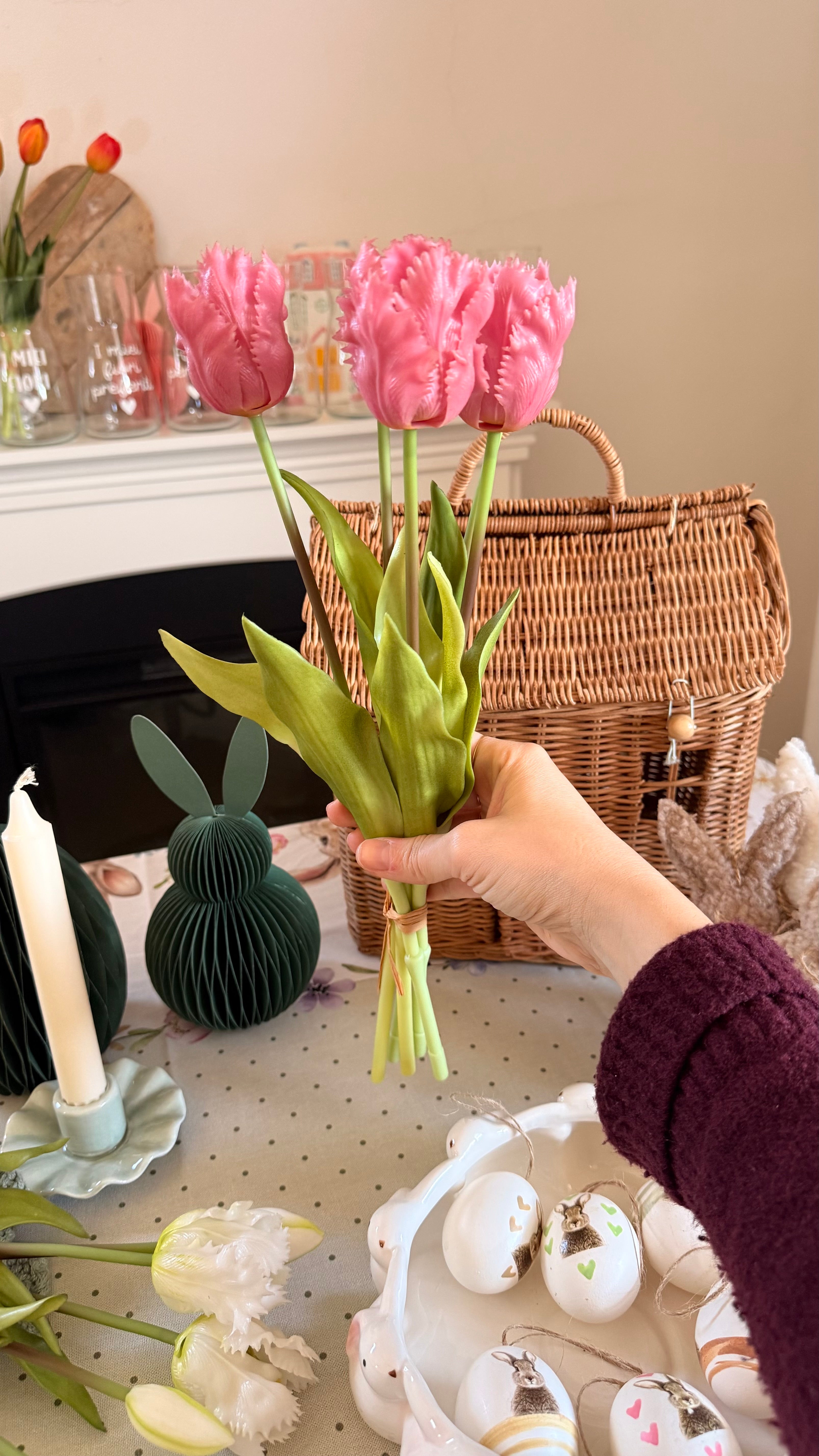 Mazzo TULIPANI SFRANGIATI 40cm - 8 varianti colore