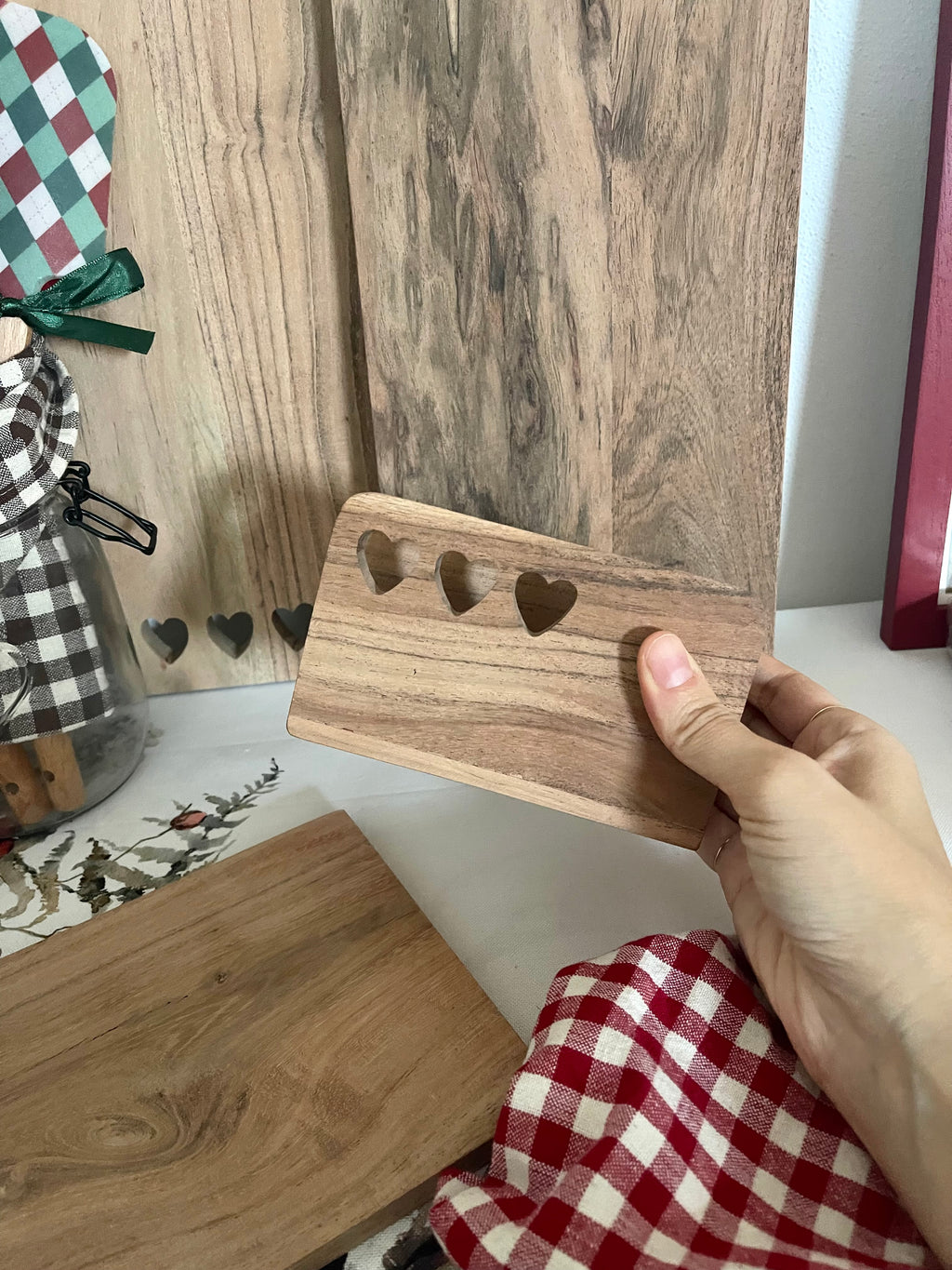 ULTIMI! Porta tovaglioli in legno CUORICINI