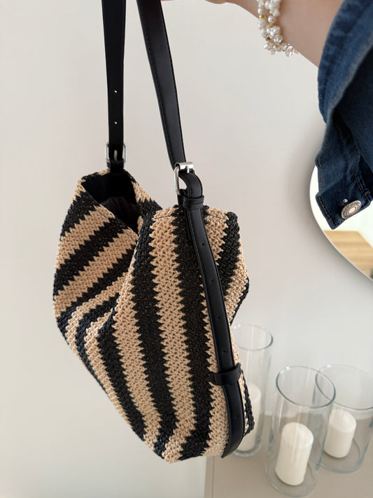 Bag NIZZA in rafia a righe