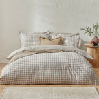 Set Copripiumino matrimoniale VICHY BEIGE double face