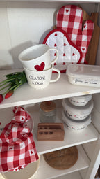 ULTIMI! Set Presina e Guantone CUORICINI rosso