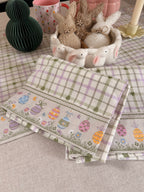 Coppia canovacci UOVA COLORATE in cotone con bordino