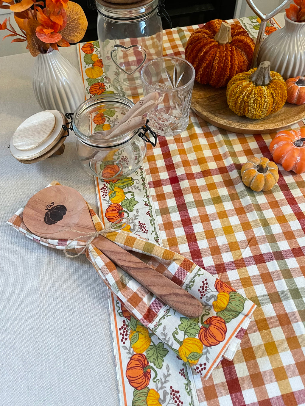 Set ZUCCHE Strofinaccio + Mestolo in legno