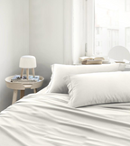 COMPLETO LETTO matrimoniale in RASO di cotone - BIANCO personalizzabile