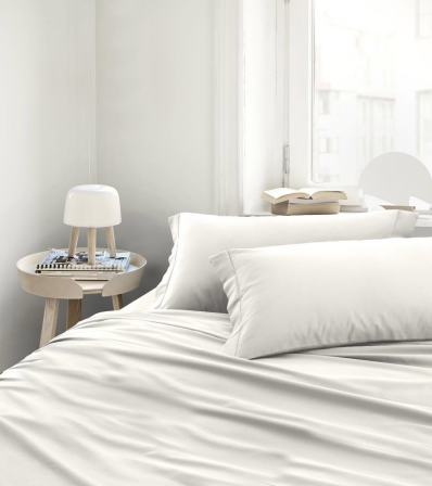 COMPLETO LETTO matrimoniale in RASO di cotone - BIANCO personalizzabile