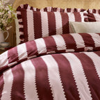Set Copripiumino matrimoniale STRIPES BORDEAUX ROSA