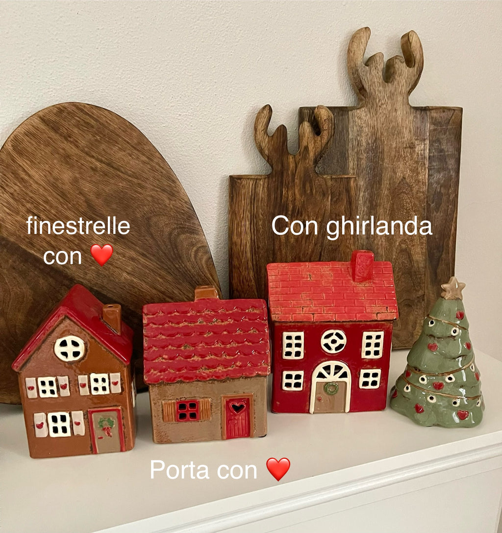 Casette portatealight RED XMAS in ceramica