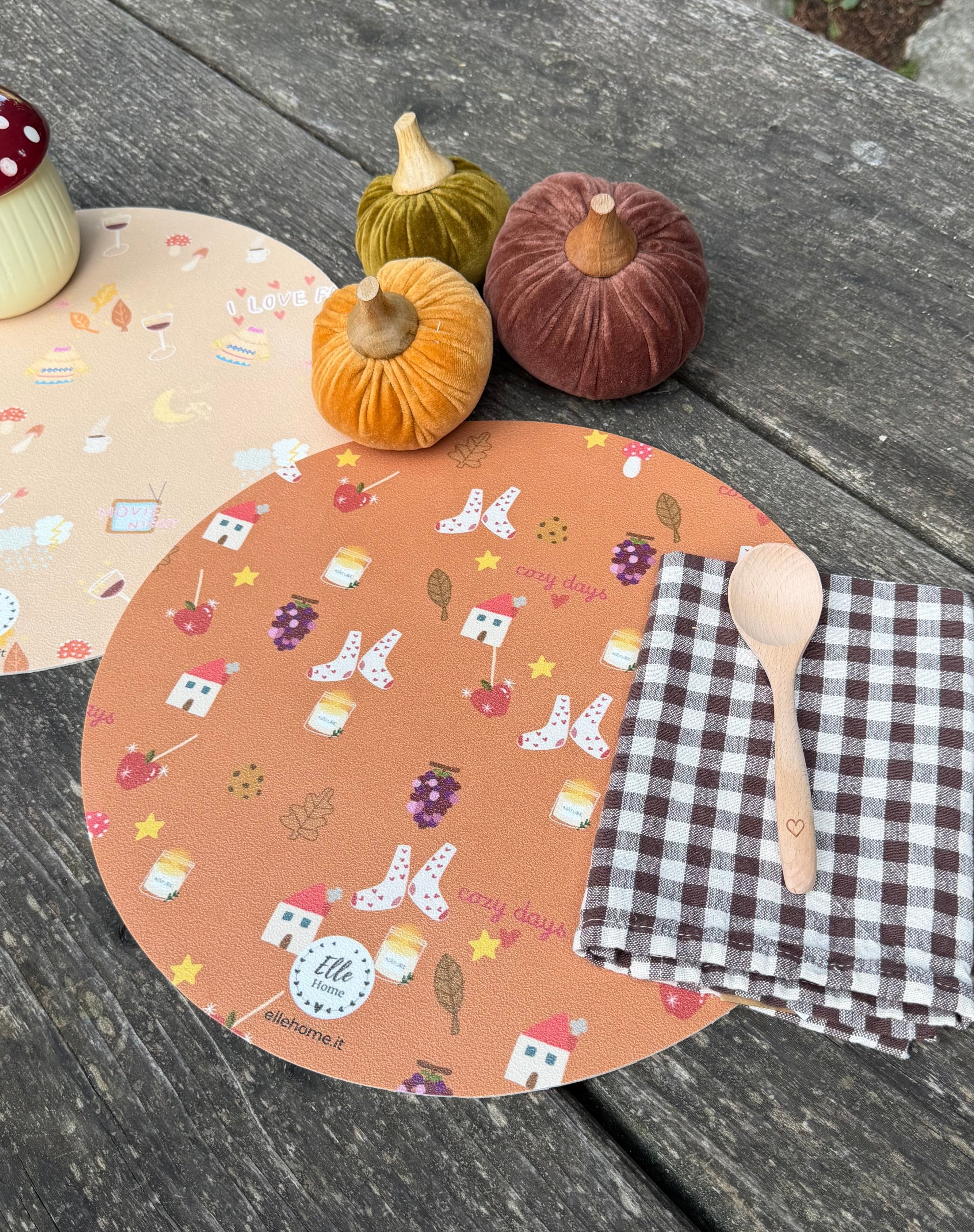 Tovagliette SEASON AUTUNNO rotonde in pvc antimacchia - vendute singolarmente