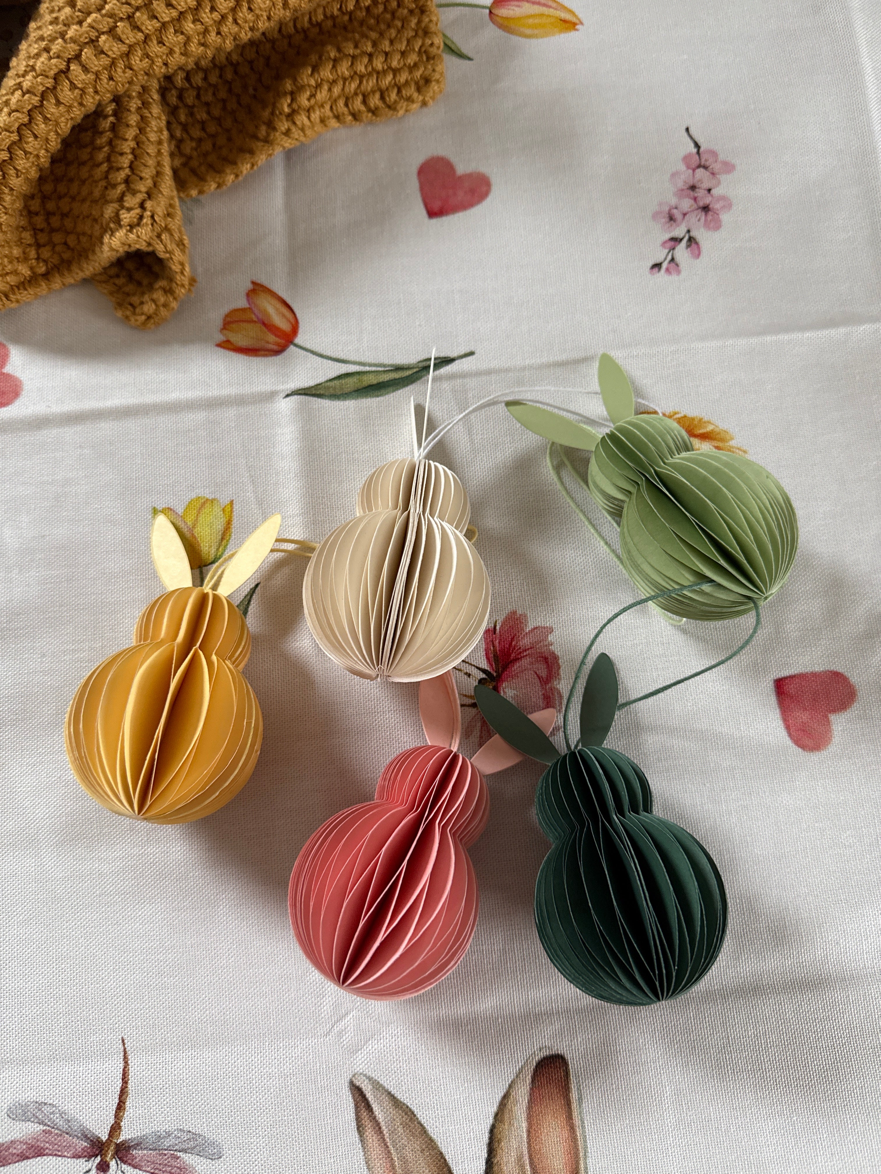 Coniglietti ORIGAMI da appendere - 5 colori