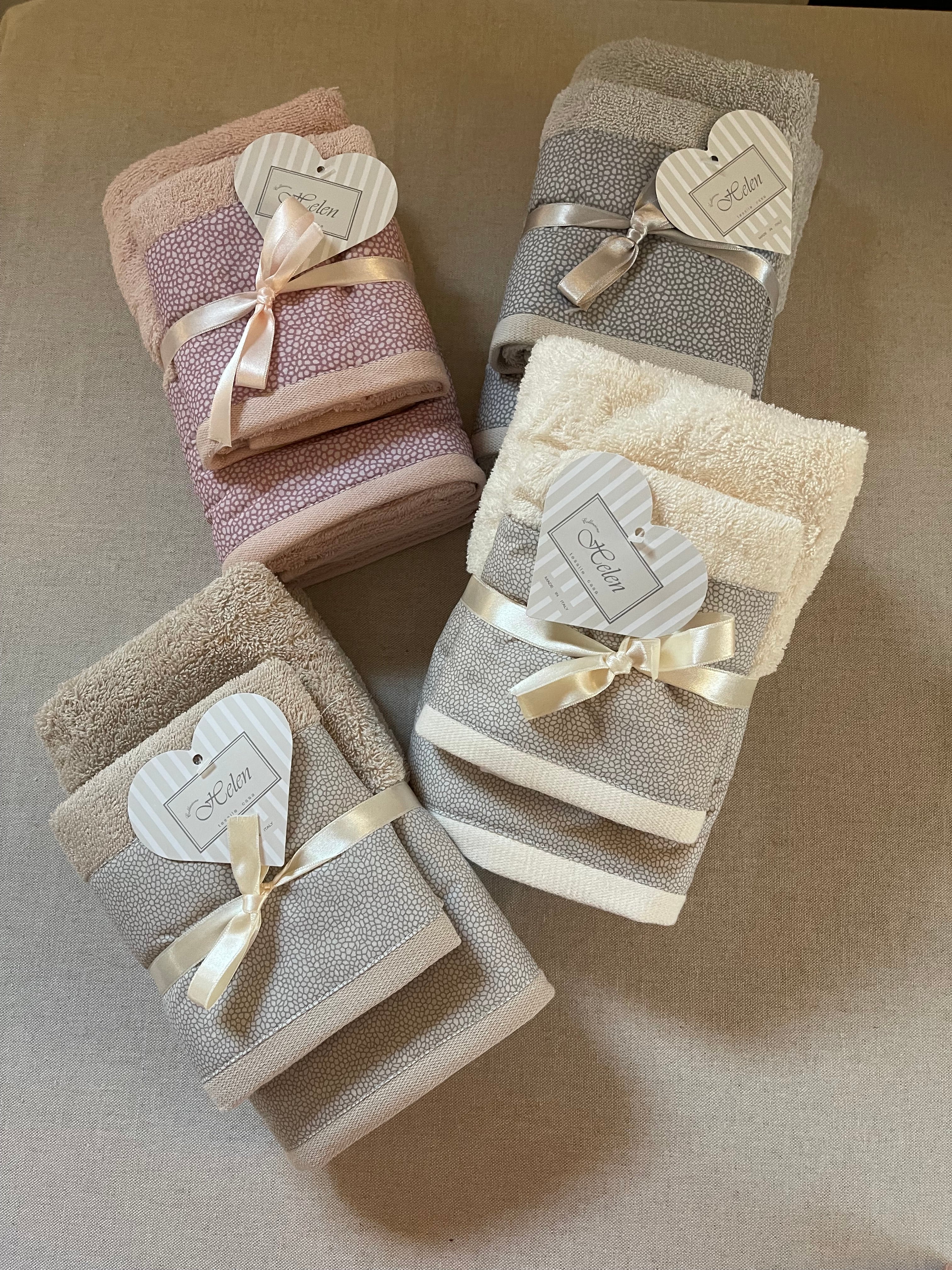 Coppia spugne viso + ospite NEW simil BORBONESE - 4 colori