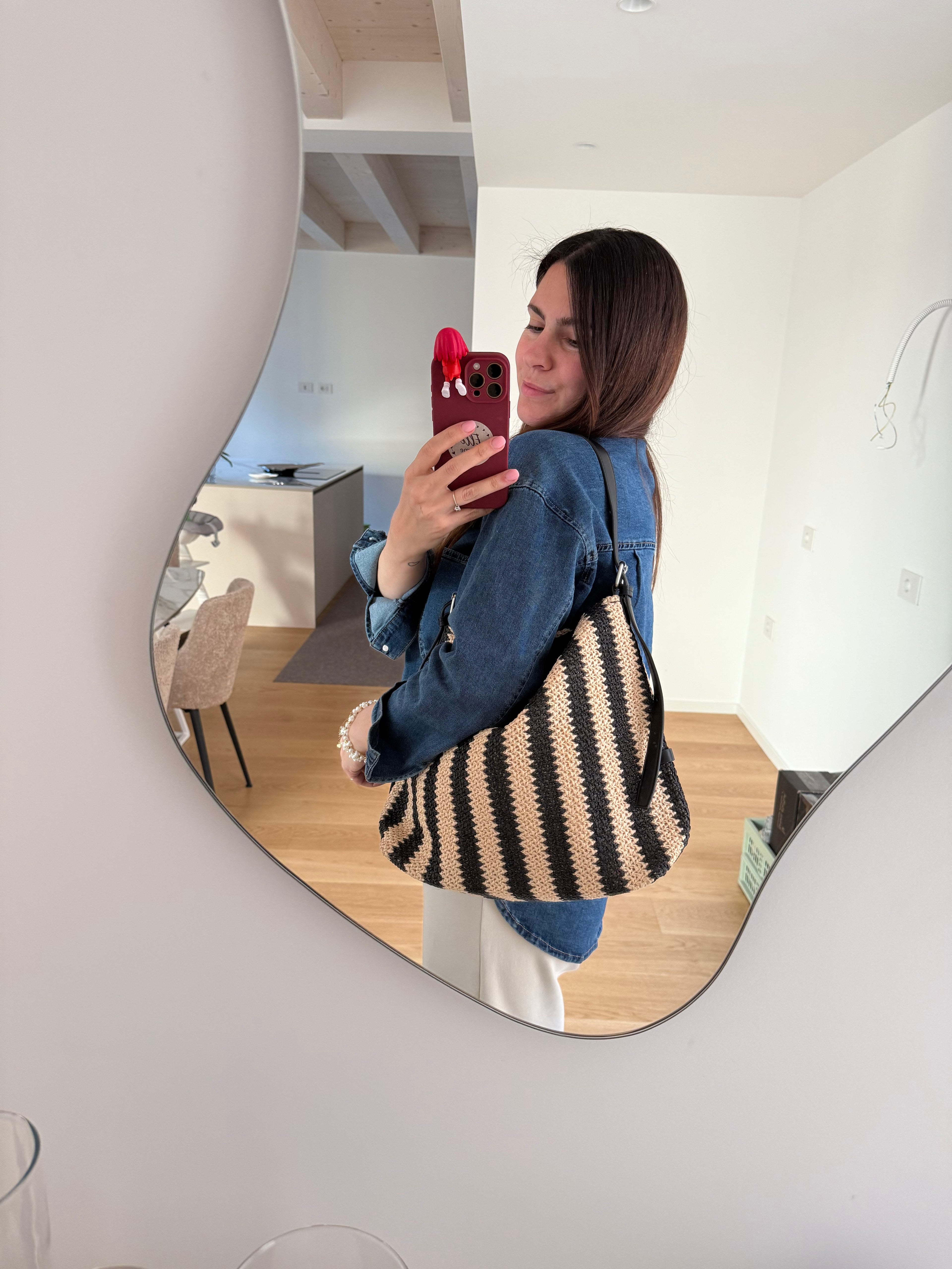 Bag NIZZA in rafia a righe
