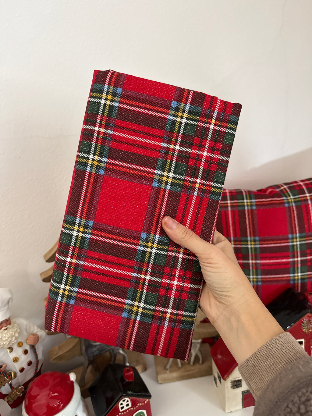 Tovaglia TARTAN con brillantini di lurex oro ✨ 12 persone