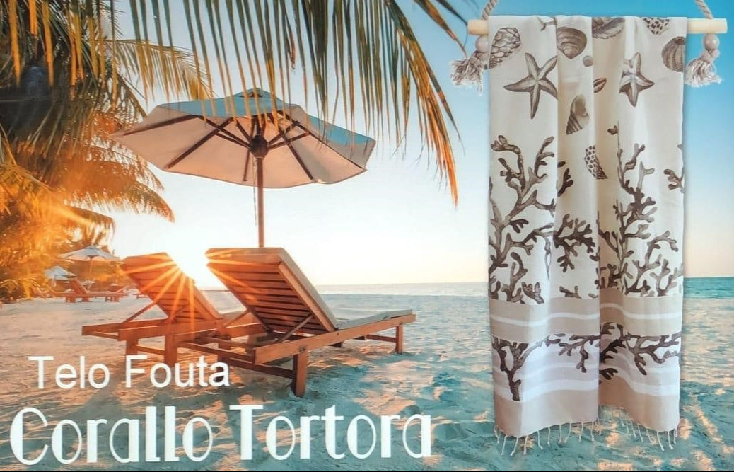 Telo mare fouta CORALLO TORTORA