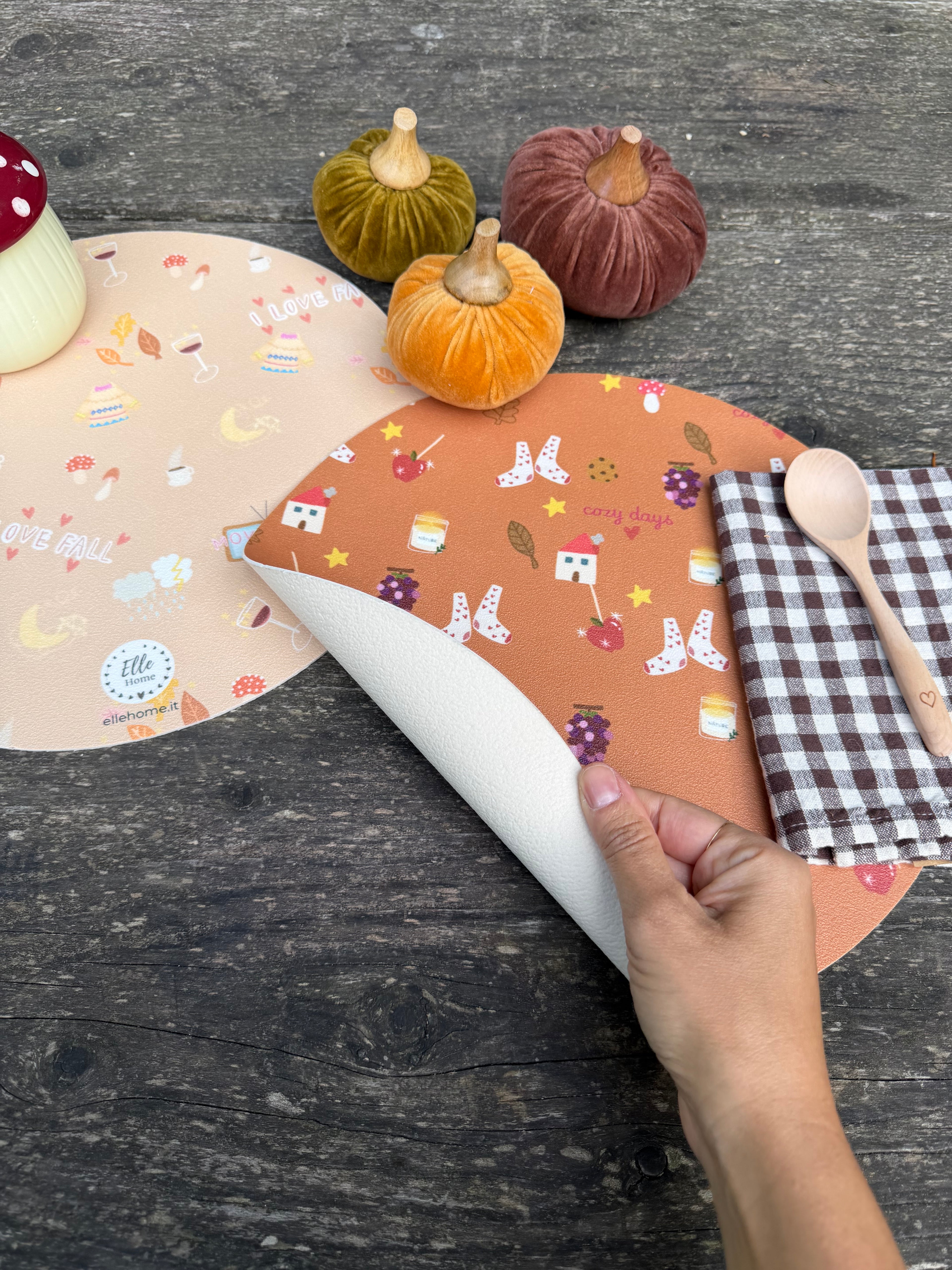 Tovagliette SEASON AUTUNNO rotonde in pvc antimacchia - vendute singolarmente