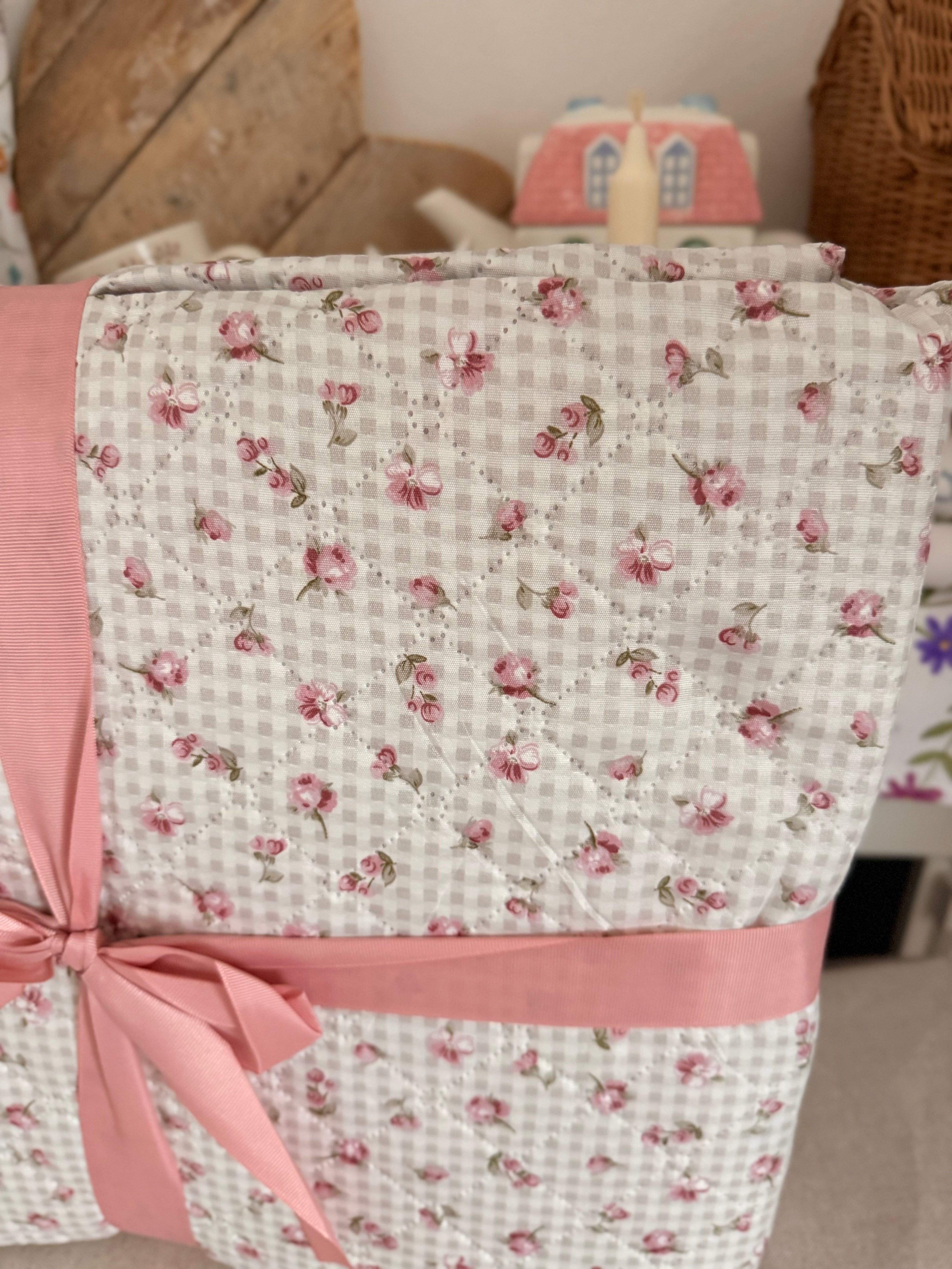 Copriletto matrimoniale trapuntato BOCCIOLI VICHY