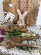 Set 2 mestoli in legno a forma di cuore MADE W LOVE