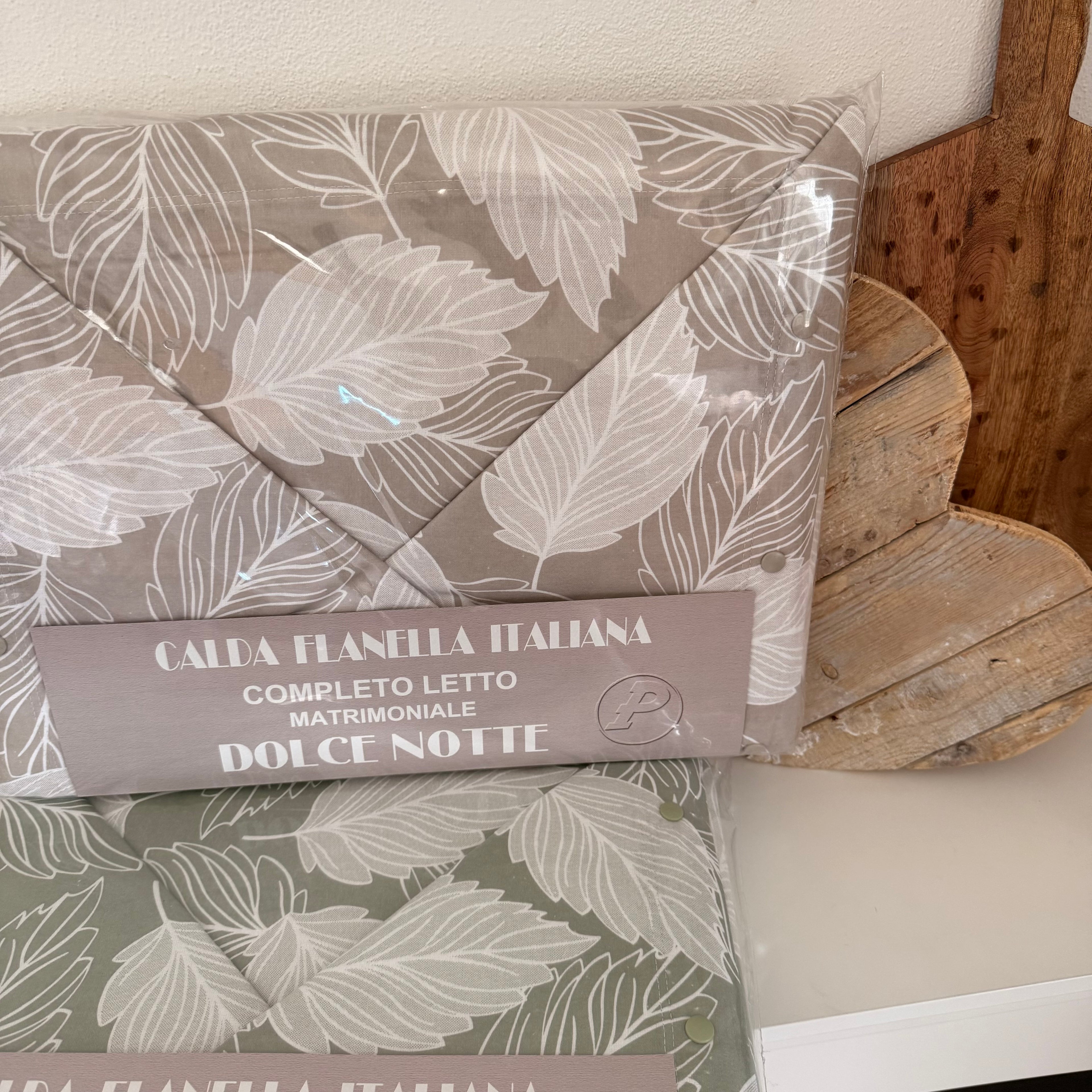 Completo letto NATURA matrimoniale in FLANELLA - 2 varianti colore