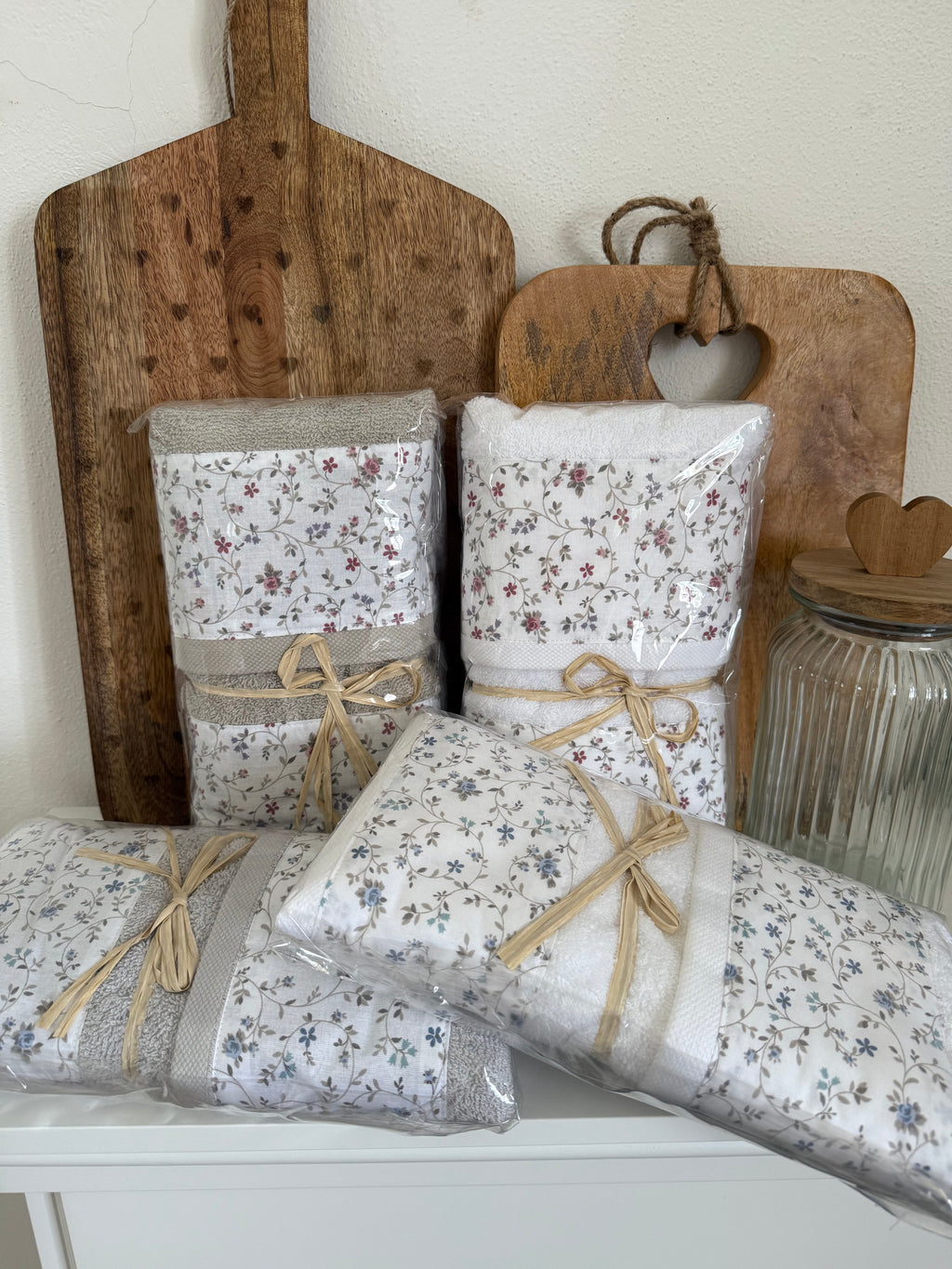 Coppia spugne viso + ospite FIORELLINI - 4 varianti colore