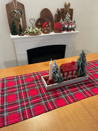 Runner TARTAN con brillantini lurex oro - 45x140cm