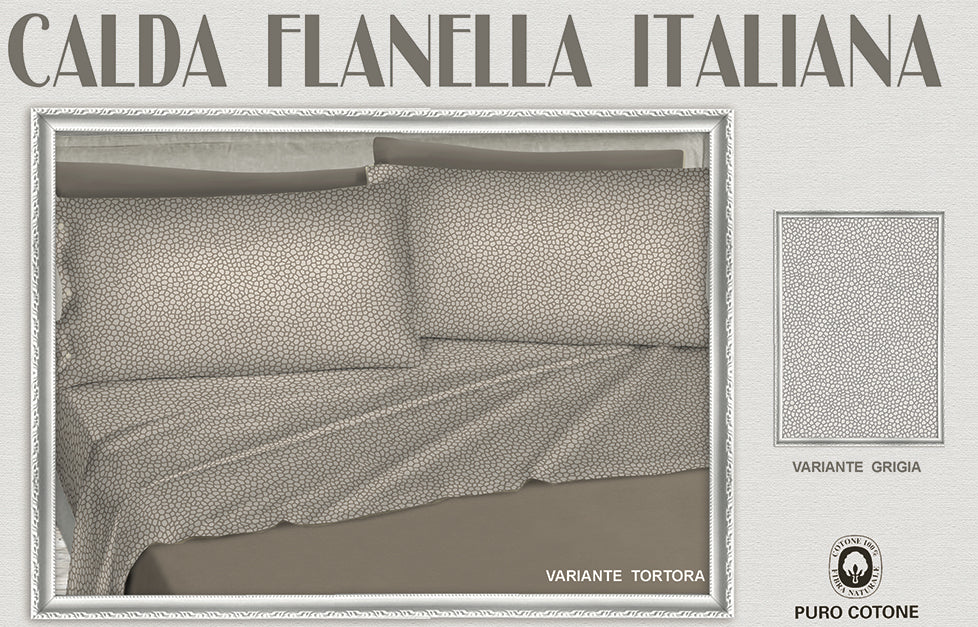 Completo letto matrimoniale simil BORBONESE in FLANELLA - 2 colori