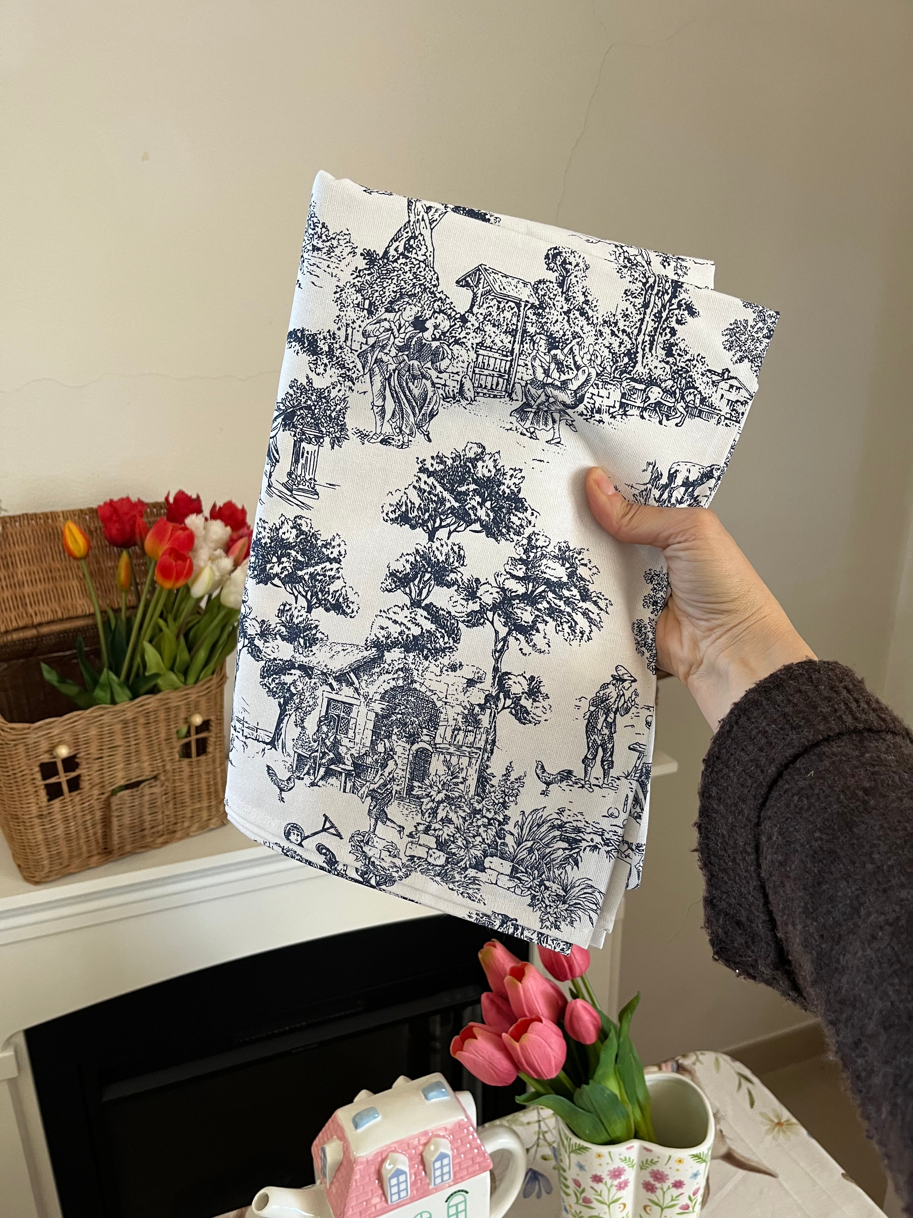 Tovaglia SAINT REMY Toile de Jouy BLU
