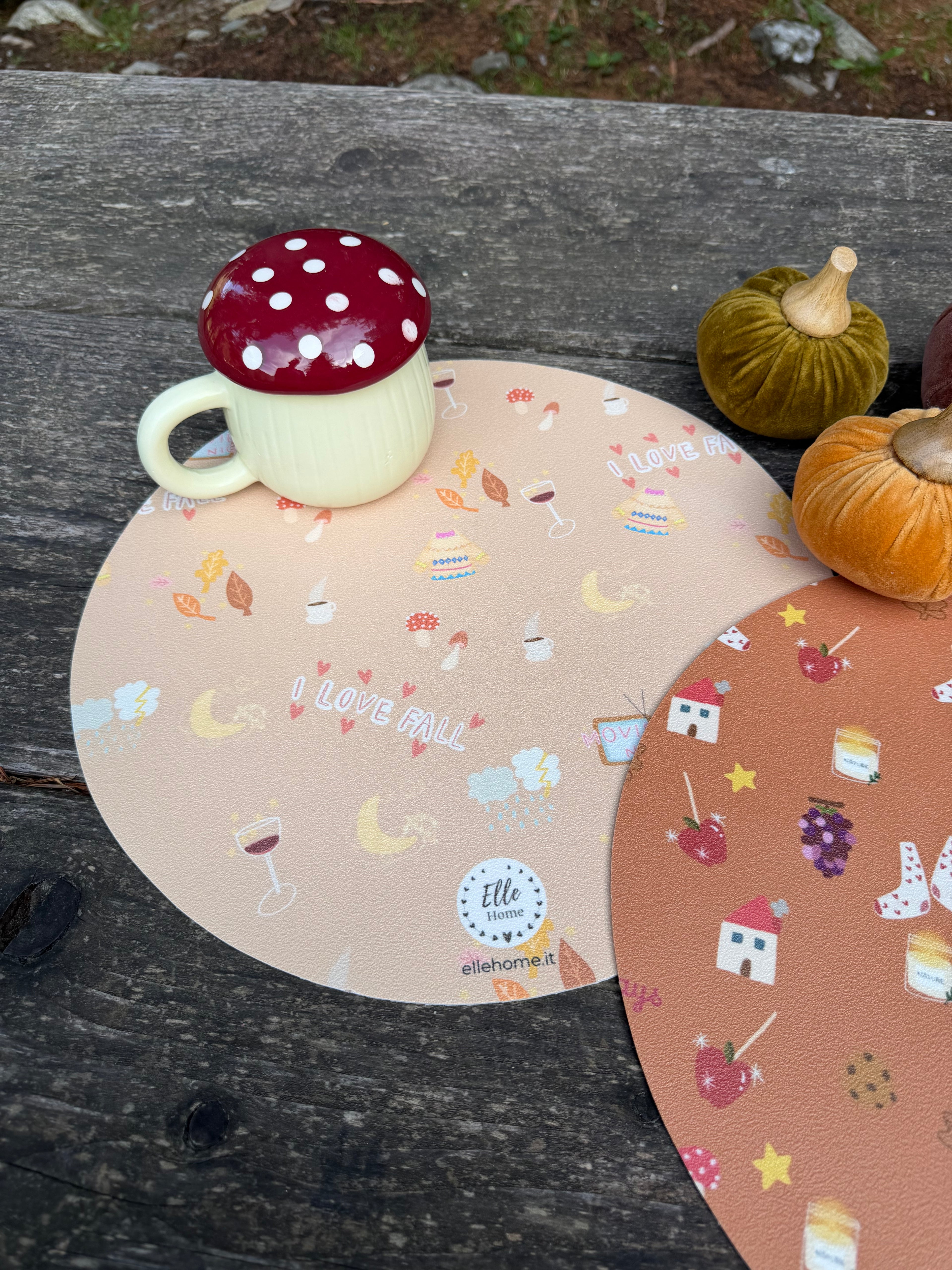 Tovagliette SEASON AUTUNNO rotonde in pvc antimacchia - vendute singolarmente
