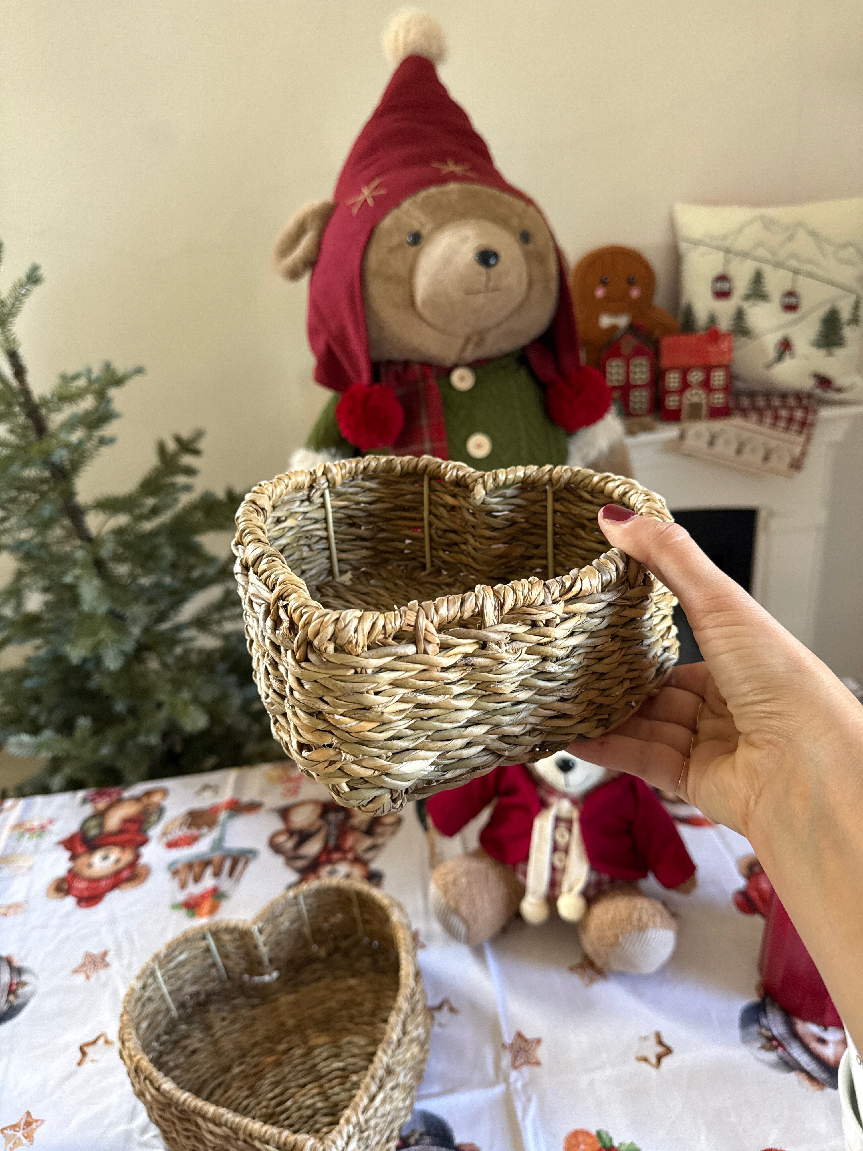 2 cesti intrecciati cuore LOVE