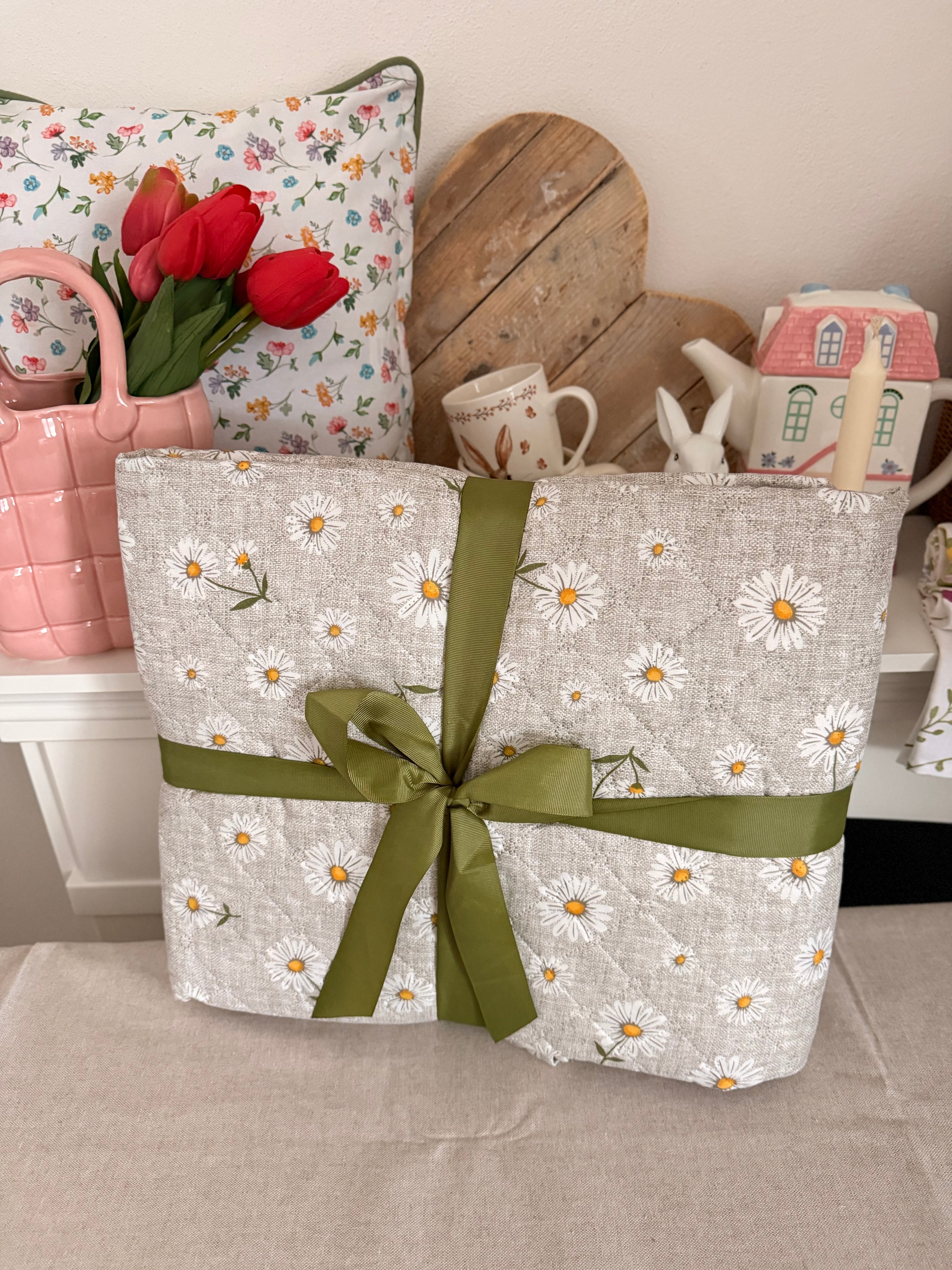 Copriletto matrimoniale trapuntato MARGHERITE